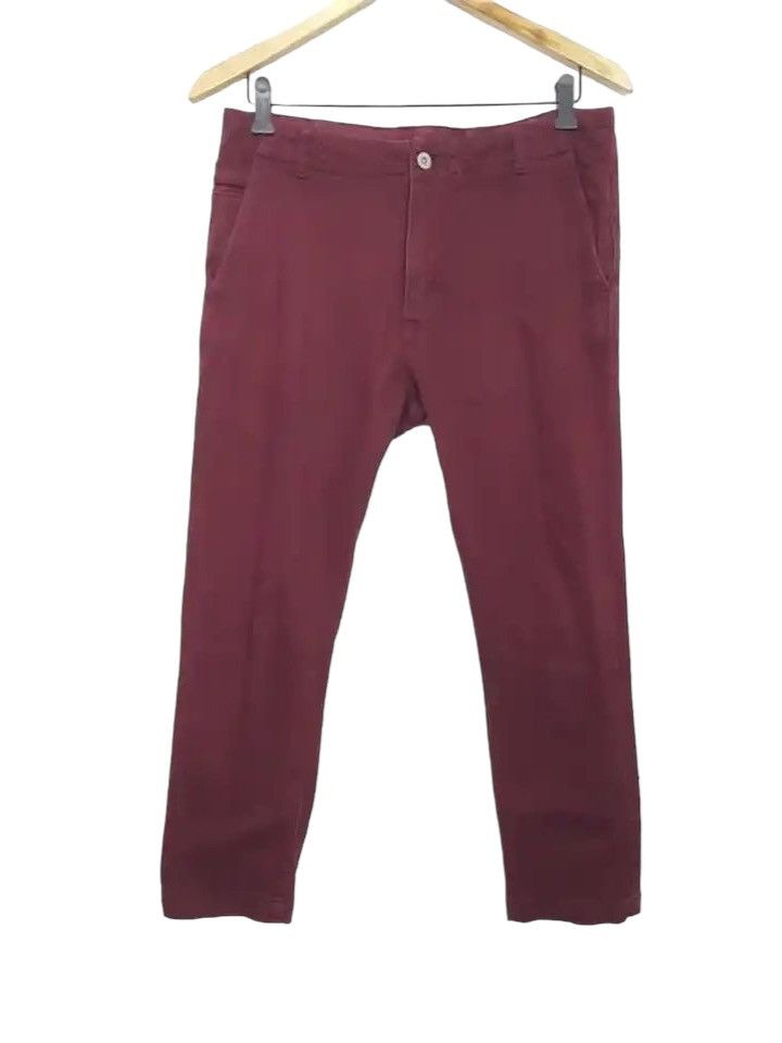 Japan Nano Universe Red Wine Slim Ankle Stretchable Pant