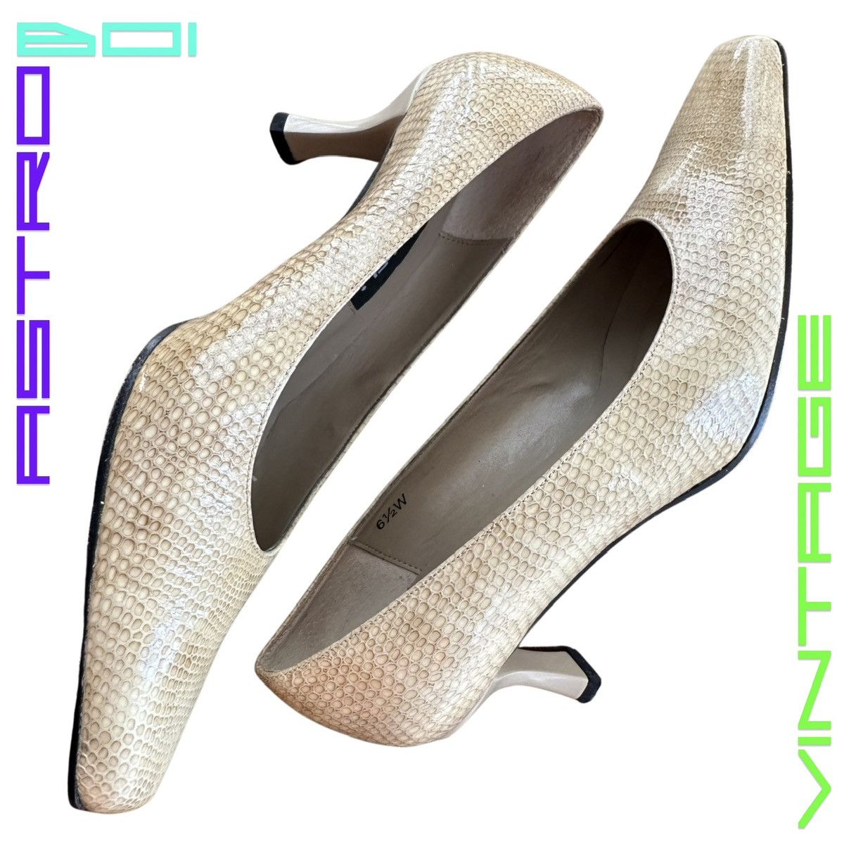 Leather × Vintage VINTAGE VANELI HONEY COMB HEELS _ TAN_6.5 Size US 6.5 / IT 36.5 - 1 Thumbnail