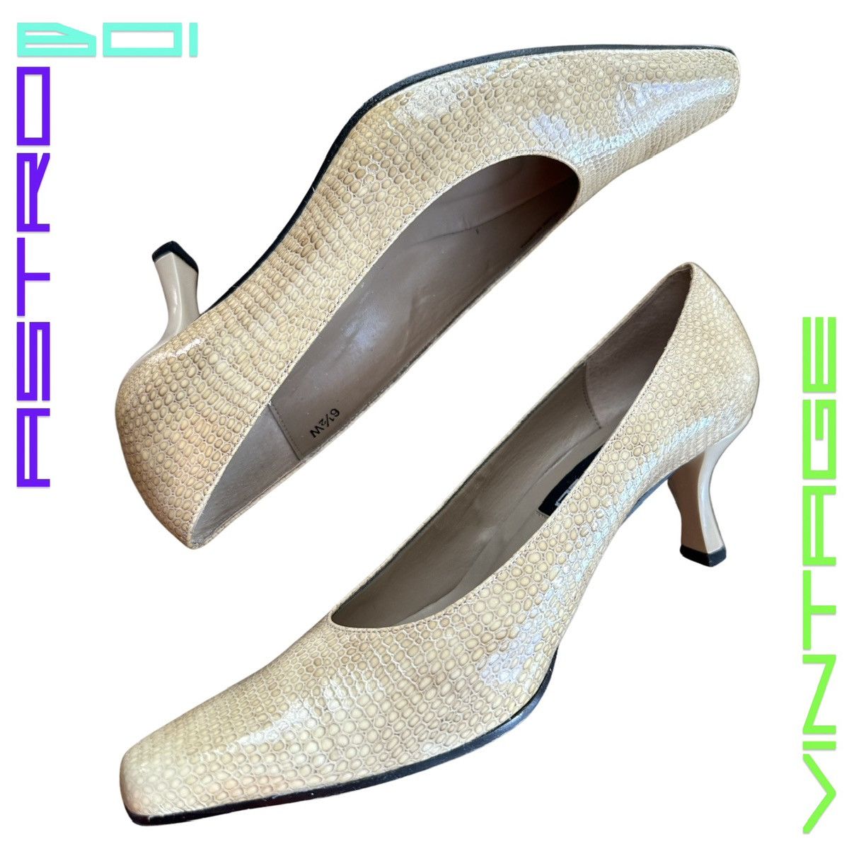 Leather × Vintage VINTAGE VANELI HONEY COMB HEELS _ TAN_6.5 Size US 6.5 / IT 36.5 - 4 Thumbnail