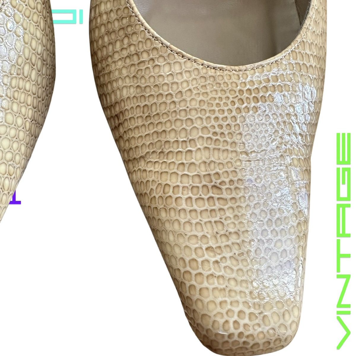 Leather × Vintage VINTAGE VANELI HONEY COMB HEELS _ TAN_6.5 Size US 6.5 / IT 36.5 - 3 Thumbnail