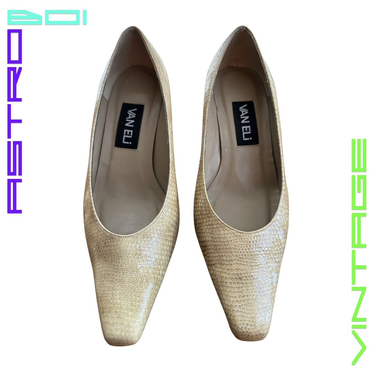 Leather × Vintage VINTAGE VANELI HONEY COMB HEELS _ TAN_6.5 Size US 6.5 / IT 36.5 - 2 Thumbnail