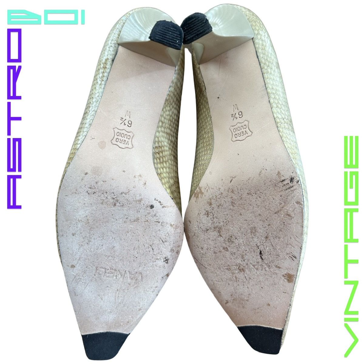 Leather × Vintage VINTAGE VANELI HONEY COMB HEELS _ TAN_6.5 Size US 6.5 / IT 36.5 - 5 Thumbnail