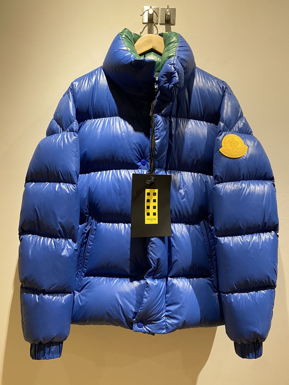 Image of Moncler Genius 1952 Dervo Men's Down Jacket in Blue (Size Medium)