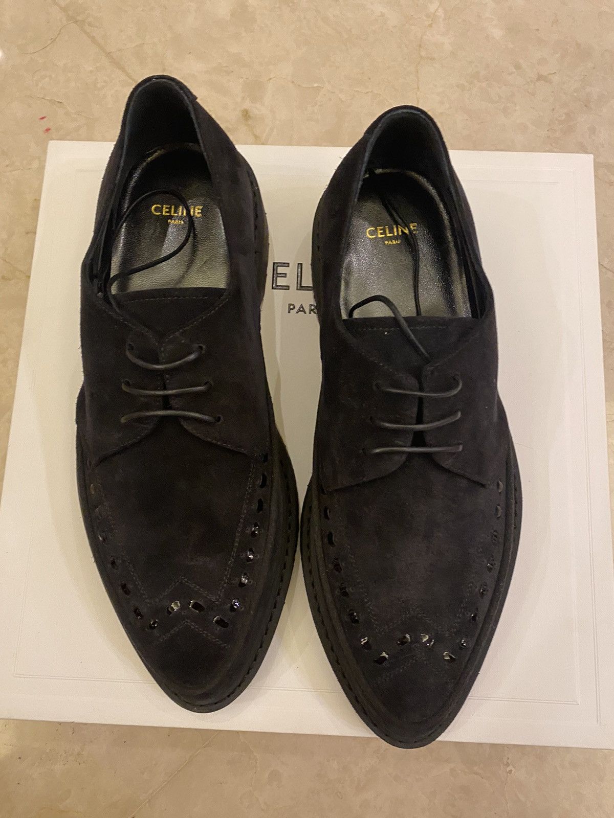 Celine × Hedi Slimane Celine FW19 suede shoes Size US 8 / EU 41 - 2 Thumbnail
