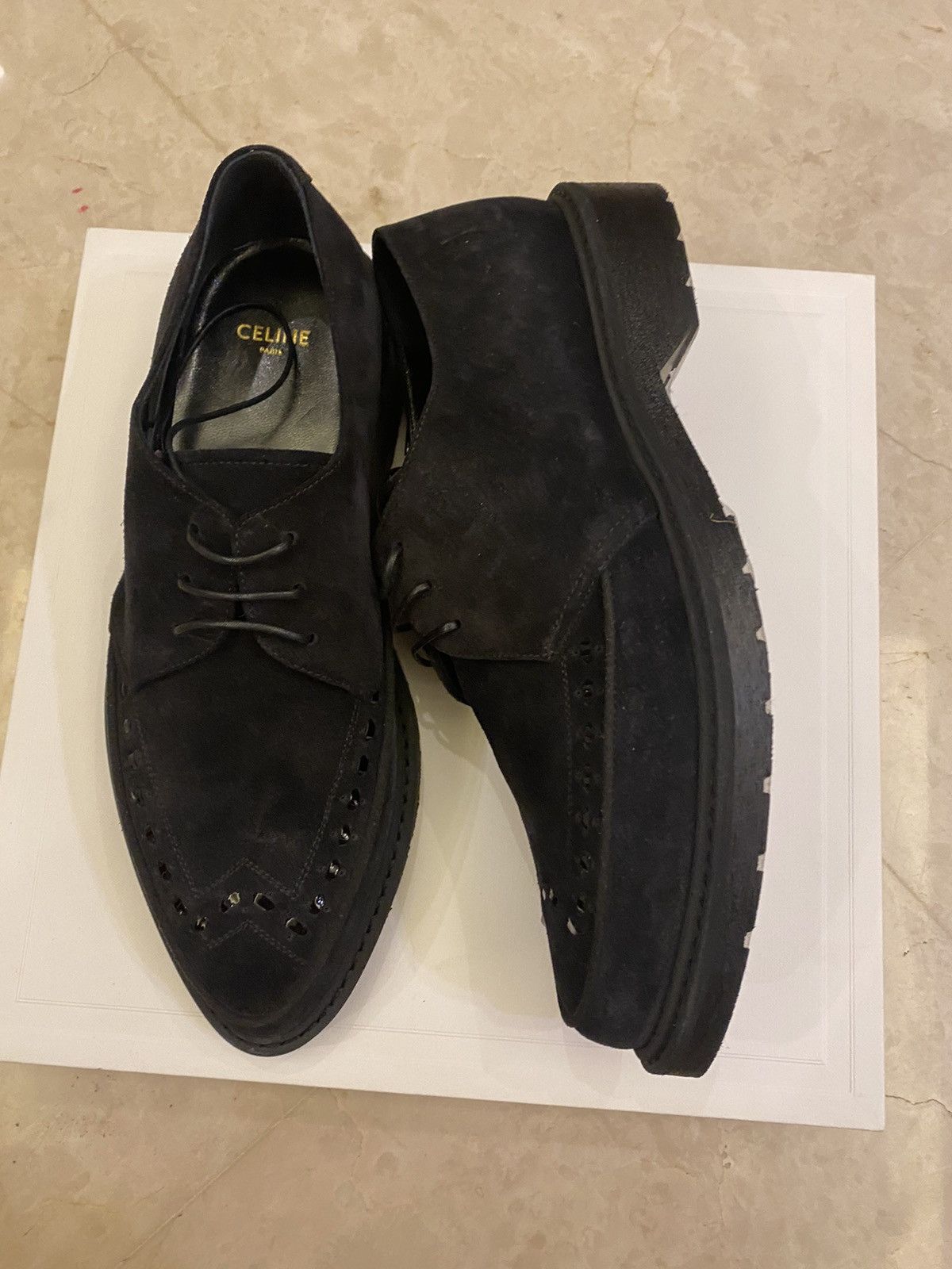 Celine × Hedi Slimane Celine FW19 suede shoes Size US 8 / EU 41 - 3 Thumbnail