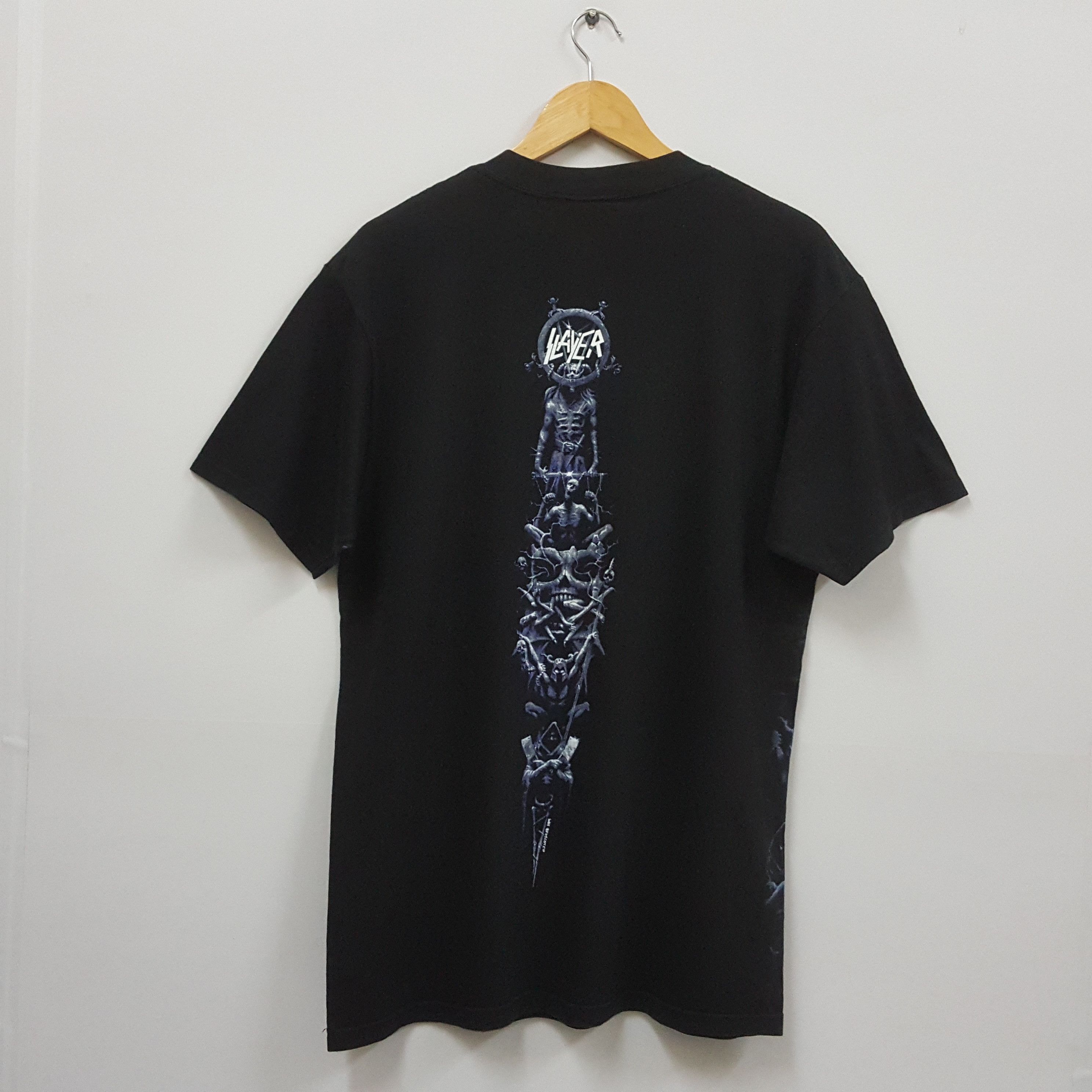 Band Tees × Slayer × Vintage Vintage 90's SLAYER American metal band full print t-shirt Size US L / EU 52-54 / 3 - 2 Thumbnail