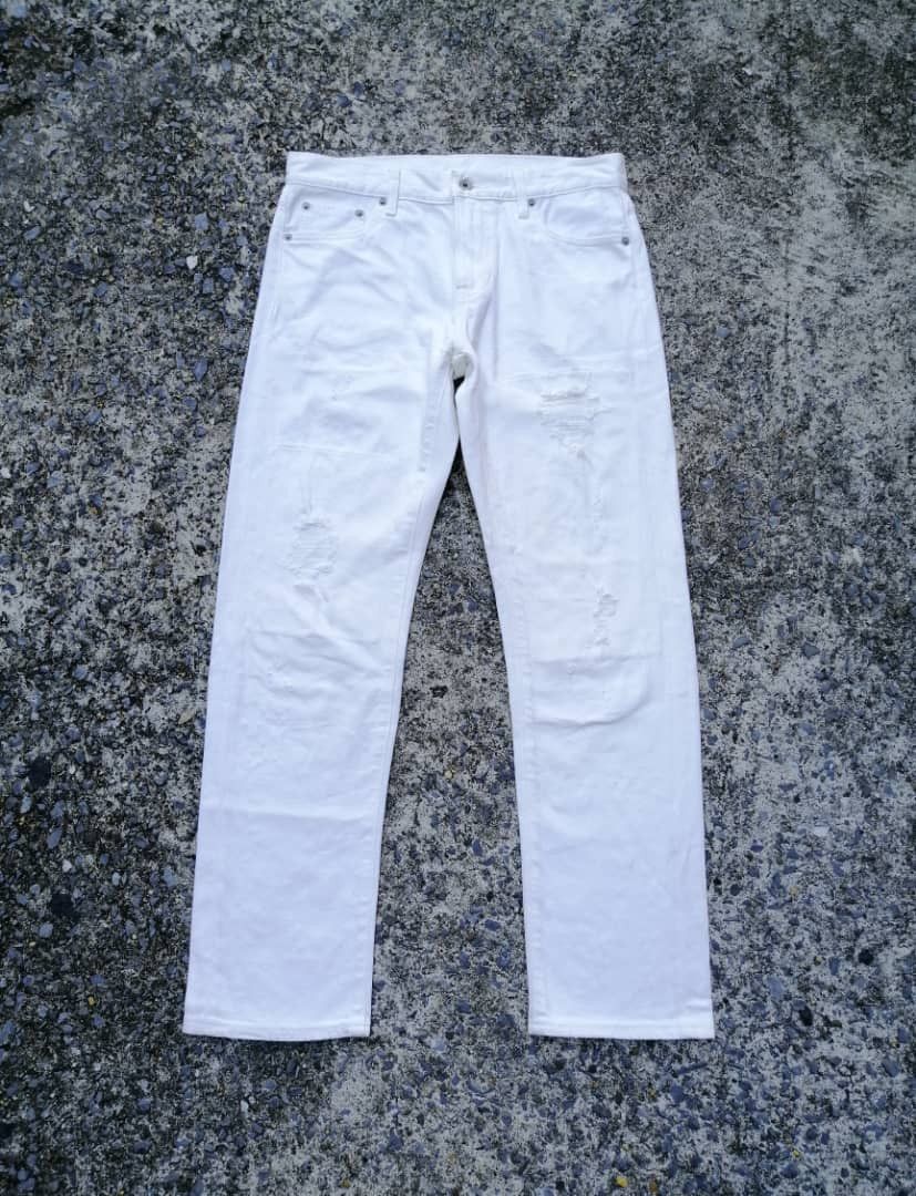 Uniqlo Uniqlo Distressed White Denim Size US 31 - 1 Thumbnail