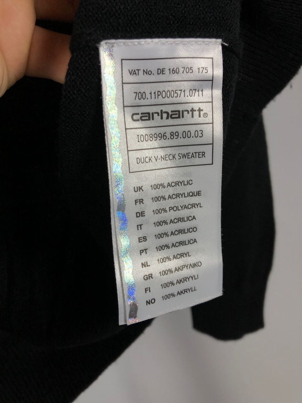Carhartt Carhartt sweaters V-neck duck black size L Size US L / EU 52-54 / 3 - 5 Thumbnail