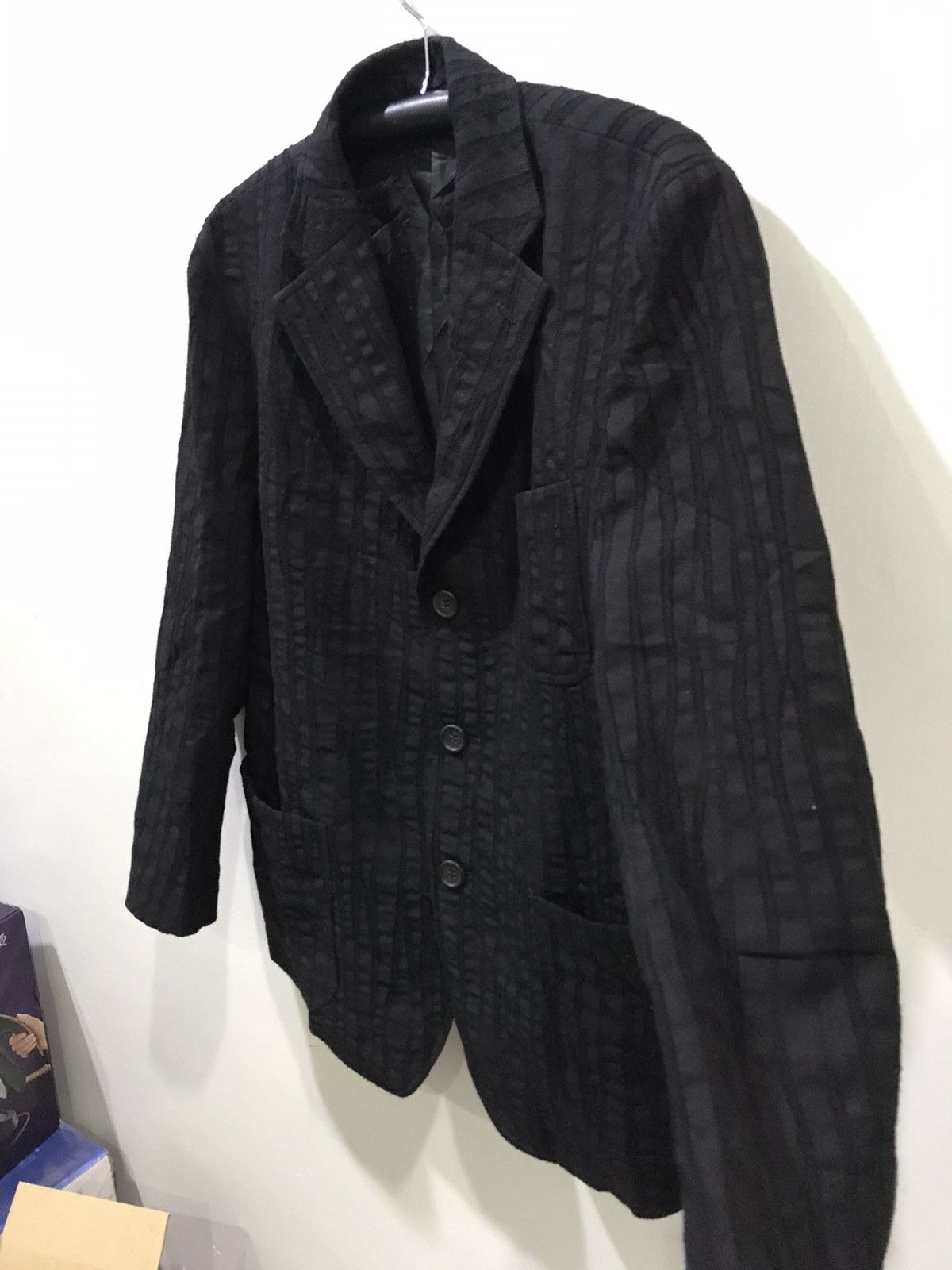 Issey Miyake ISSEY MIYAKE MEN Ultra Rare Wood Crack Effect Blazer Size 40R - 10 Thumbnail