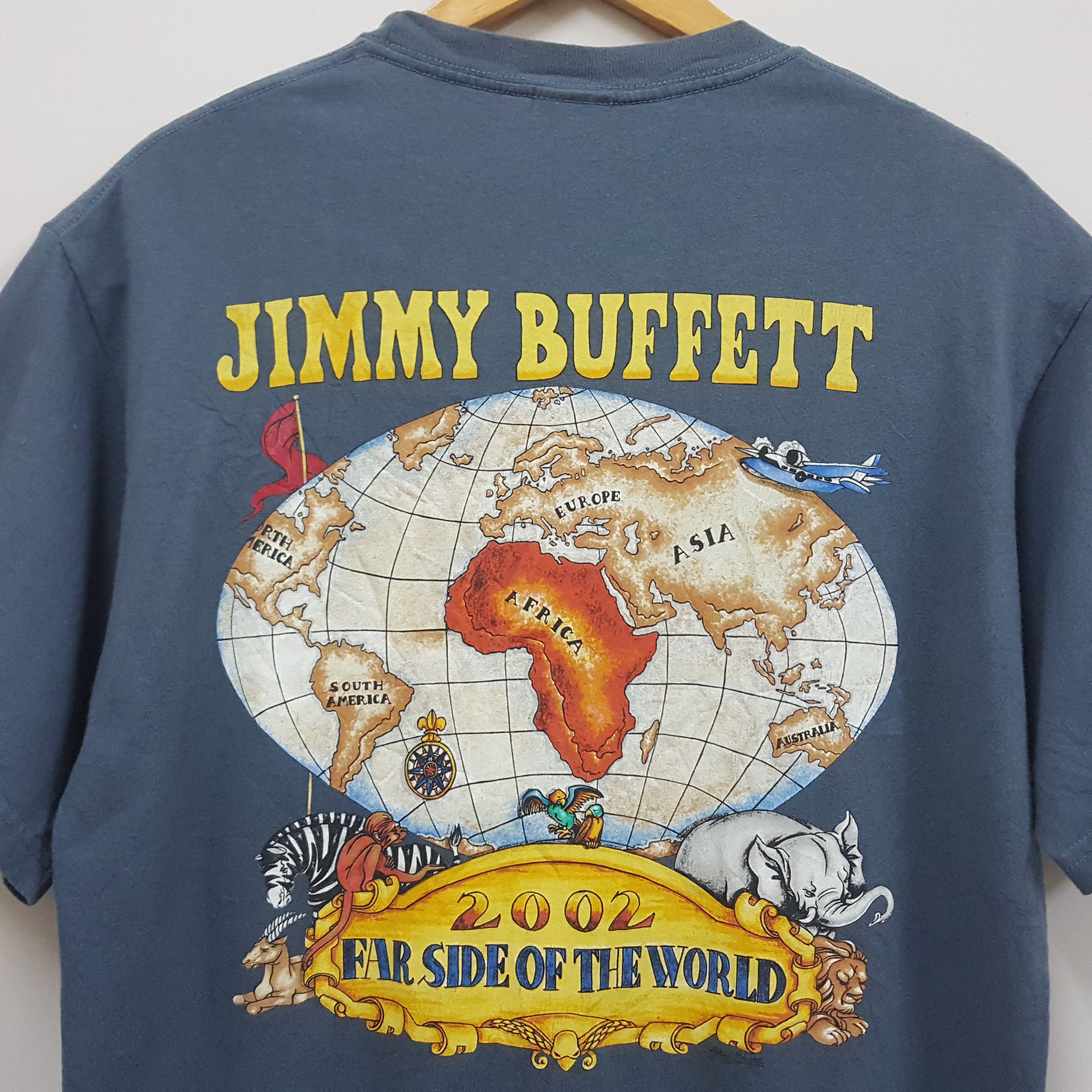 Band Tees × Vintage Vintage Jimmy Buffet American singer Far Side world t-shirt Size US L / EU 52-54 / 3 - 5 Thumbnail