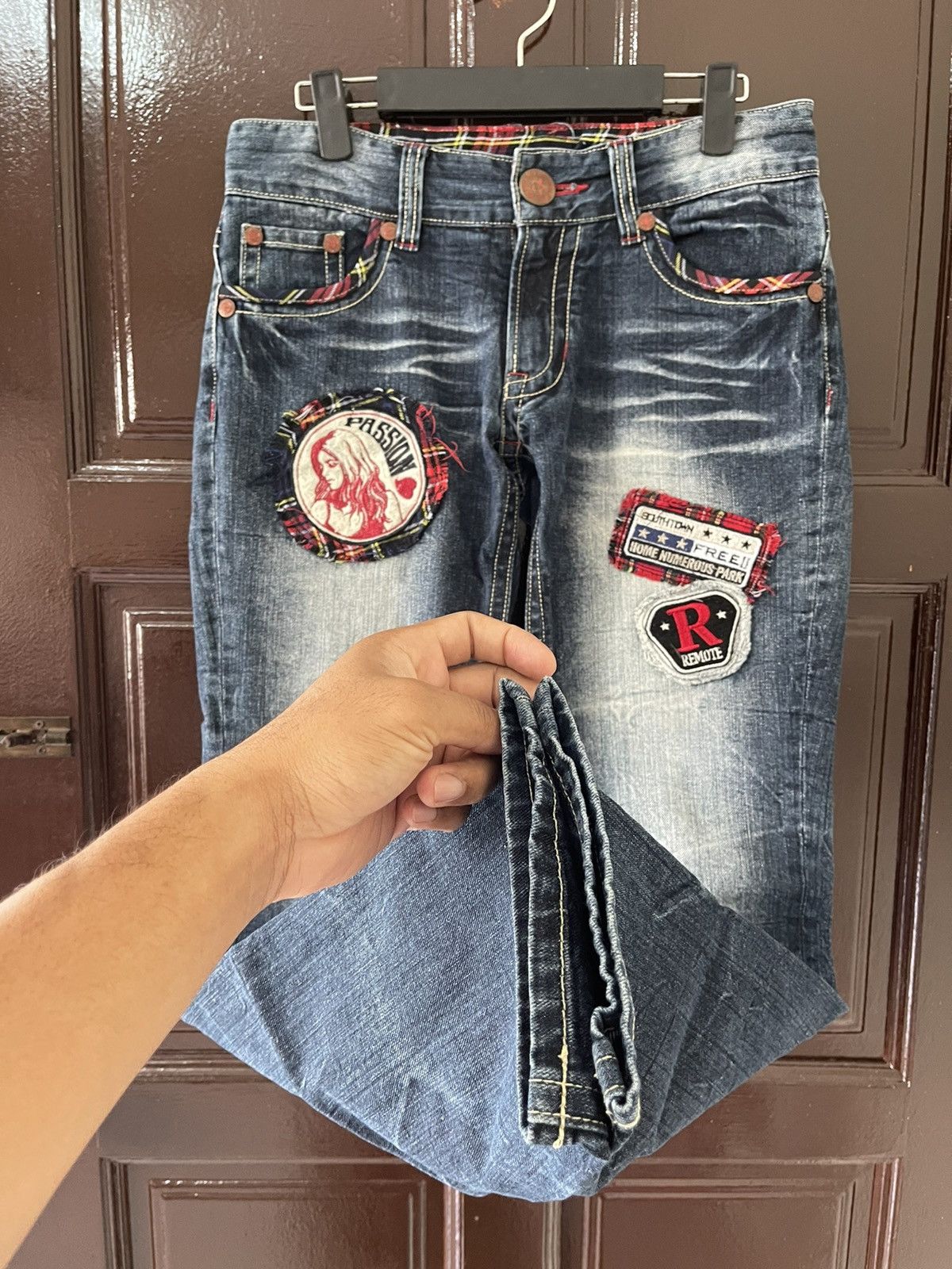 Japanese Brand × Vintage Special Design🔥Sky Bomber Patches Logo Denim Size US 30 / EU 46 - 9 Thumbnail