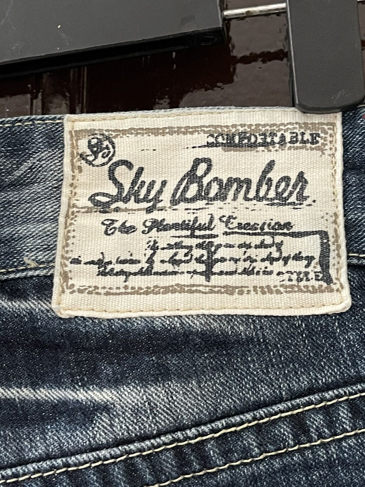 Japanese Brand × Vintage Special Design🔥Sky Bomber Patches Logo Denim Size US 30 / EU 46 - 15 Thumbnail