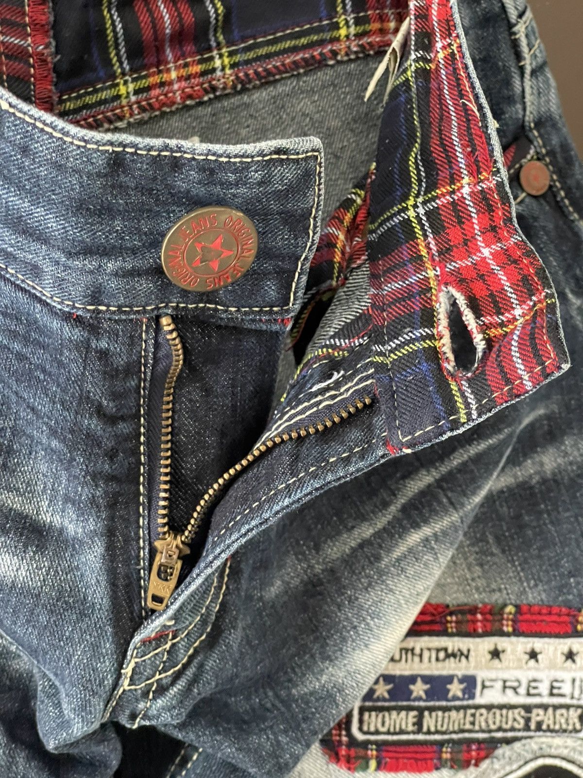 Japanese Brand × Vintage Special Design🔥Sky Bomber Patches Logo Denim Size US 30 / EU 46 - 11 Thumbnail