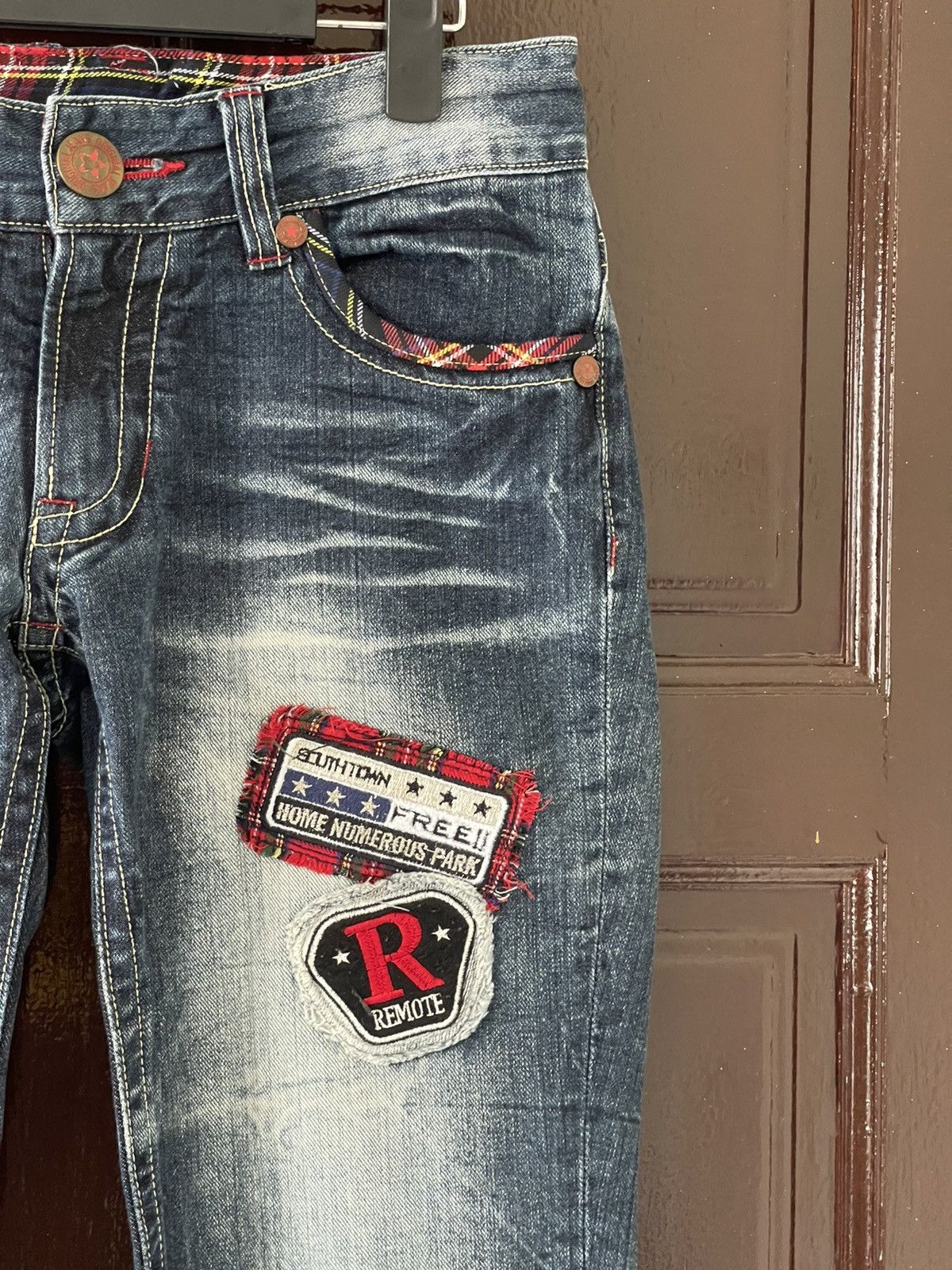 Japanese Brand × Vintage Special Design🔥Sky Bomber Patches Logo Denim Size US 30 / EU 46 - 3 Thumbnail