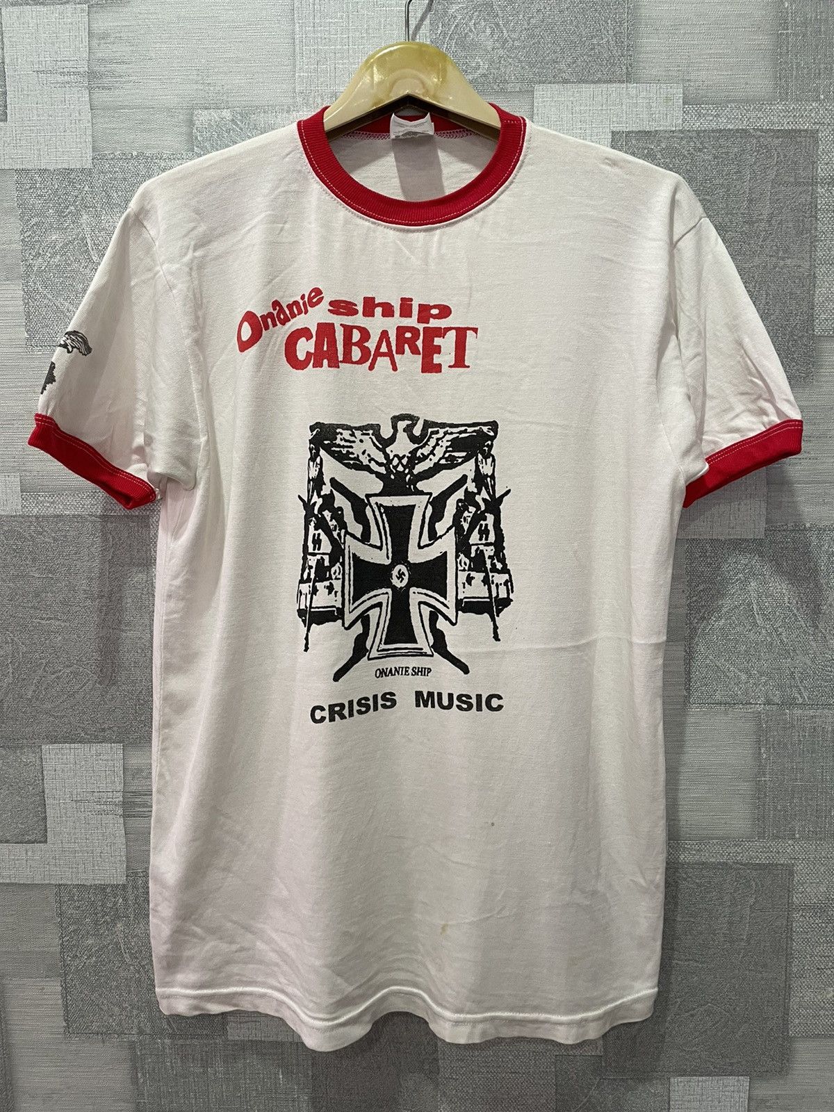 image of Band Tees x Rock Band Vintage Onanie Ship Cabaret Punk Japanese Band in Ringer, Men's (Size Small)