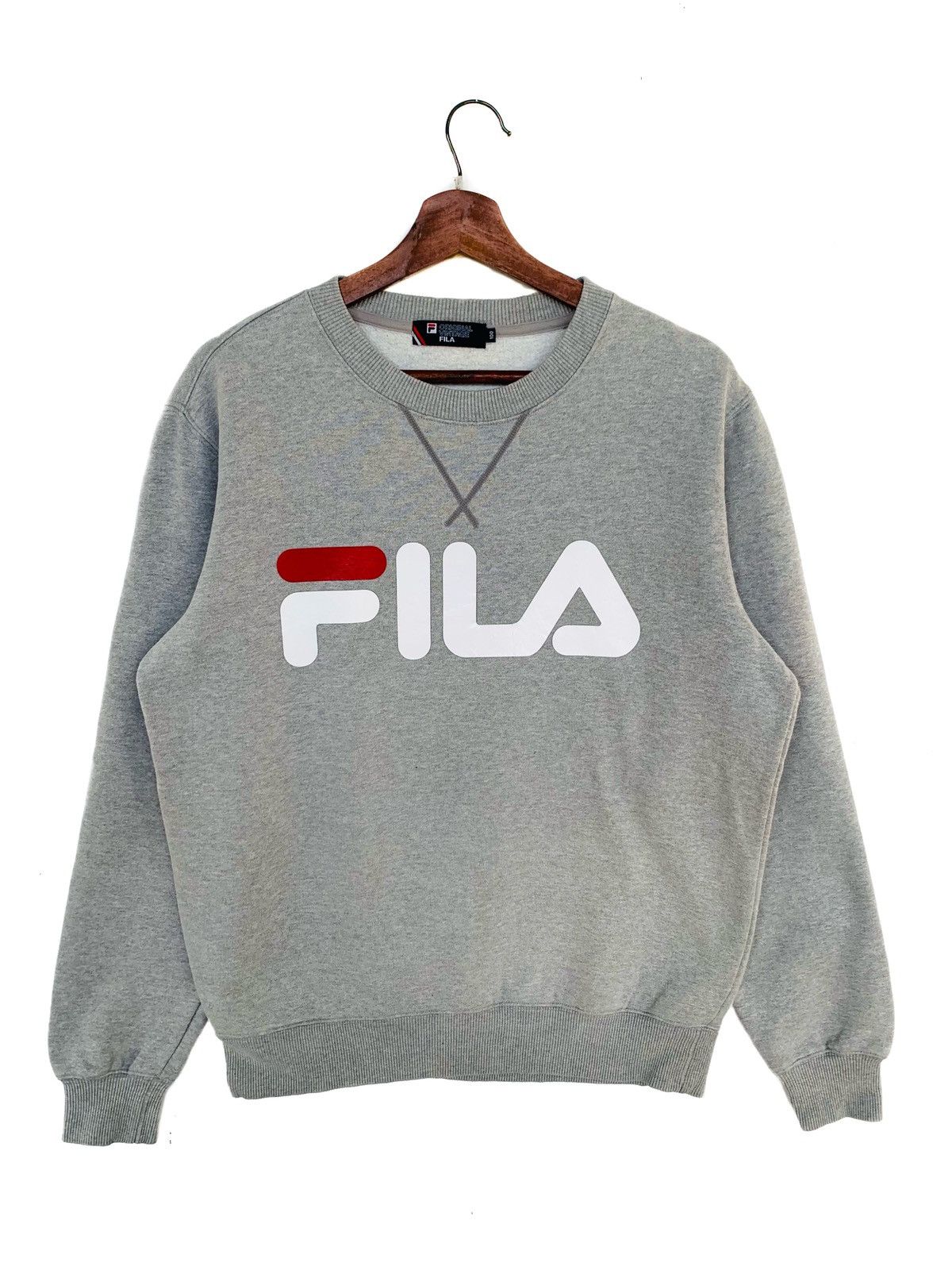 Fila Vintage Fila Big Logo Sweatshirt/Size M/Grey Colour Size US M / EU 48-50 / 2 - 1 Thumbnail