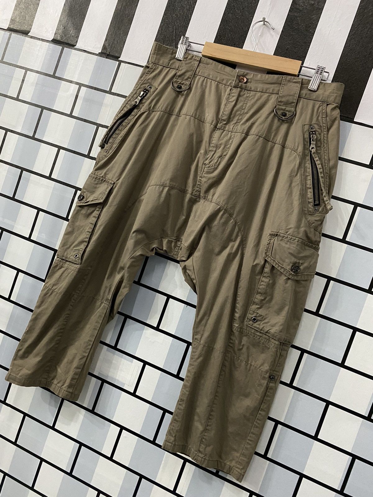 Japanese Brand × PPFM PPFM Japan Cargo 3quarter Parachute Multi Pocket Baggy Pants Size US 30 / EU 46 - 5 Thumbnail