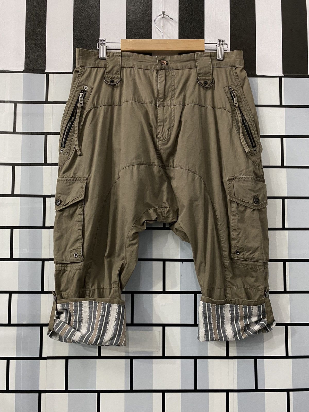 Japanese Brand × PPFM PPFM Japan Cargo 3quarter Parachute Multi Pocket Baggy Pants Size US 30 / EU 46 - 3 Thumbnail
