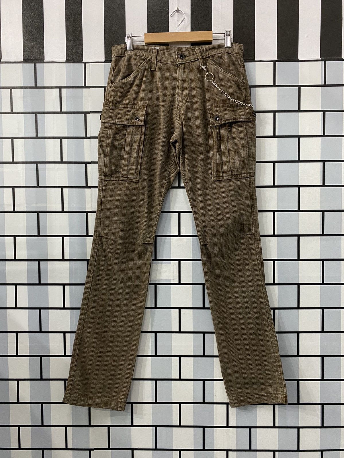 Japanese Brand Vintage Surplus Japan Cargo Bush pantd Check Plaid Size US 30 / EU 46 - 1 Thumbnail