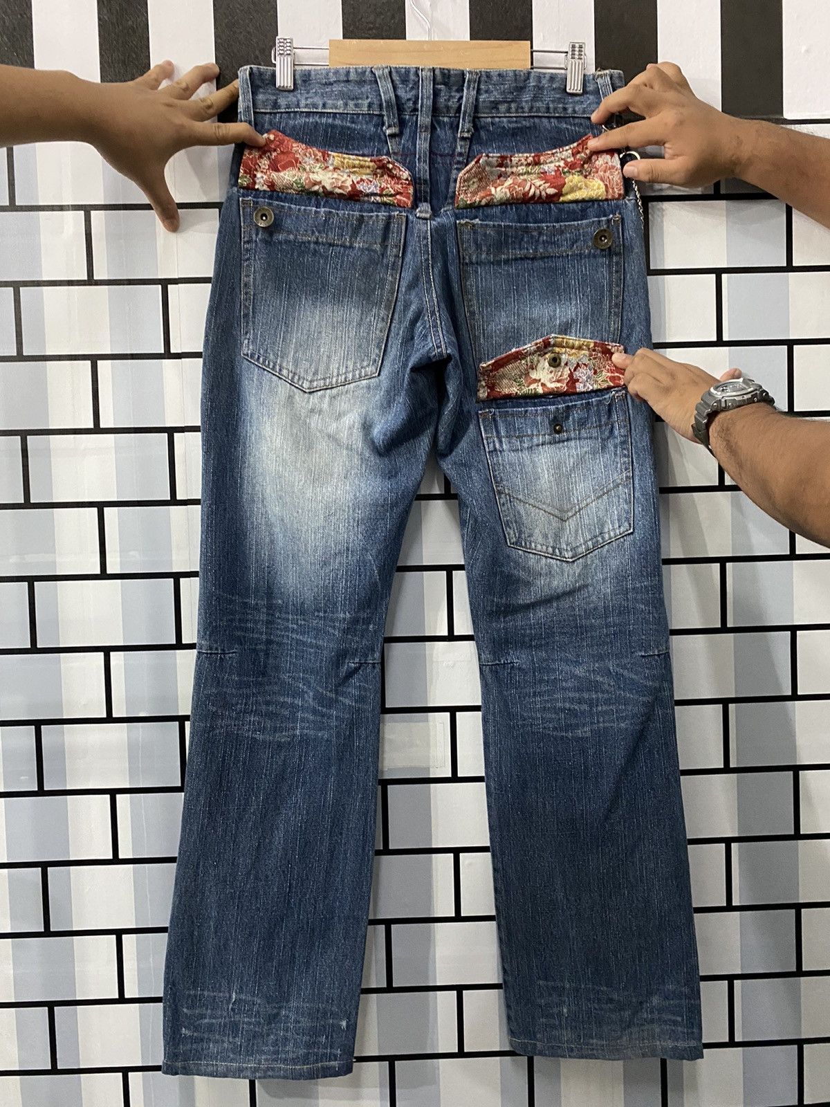 Designer × Japanese Brand Vintage Gumu Japan Multi Pocket Motif Denim Pants Size US 30 / EU 46 - 10 Thumbnail