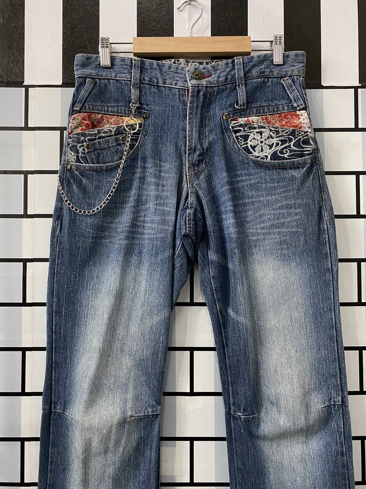 Designer × Japanese Brand Vintage Gumu Japan Multi Pocket Motif Denim Pants Size US 30 / EU 46 - 3 Thumbnail