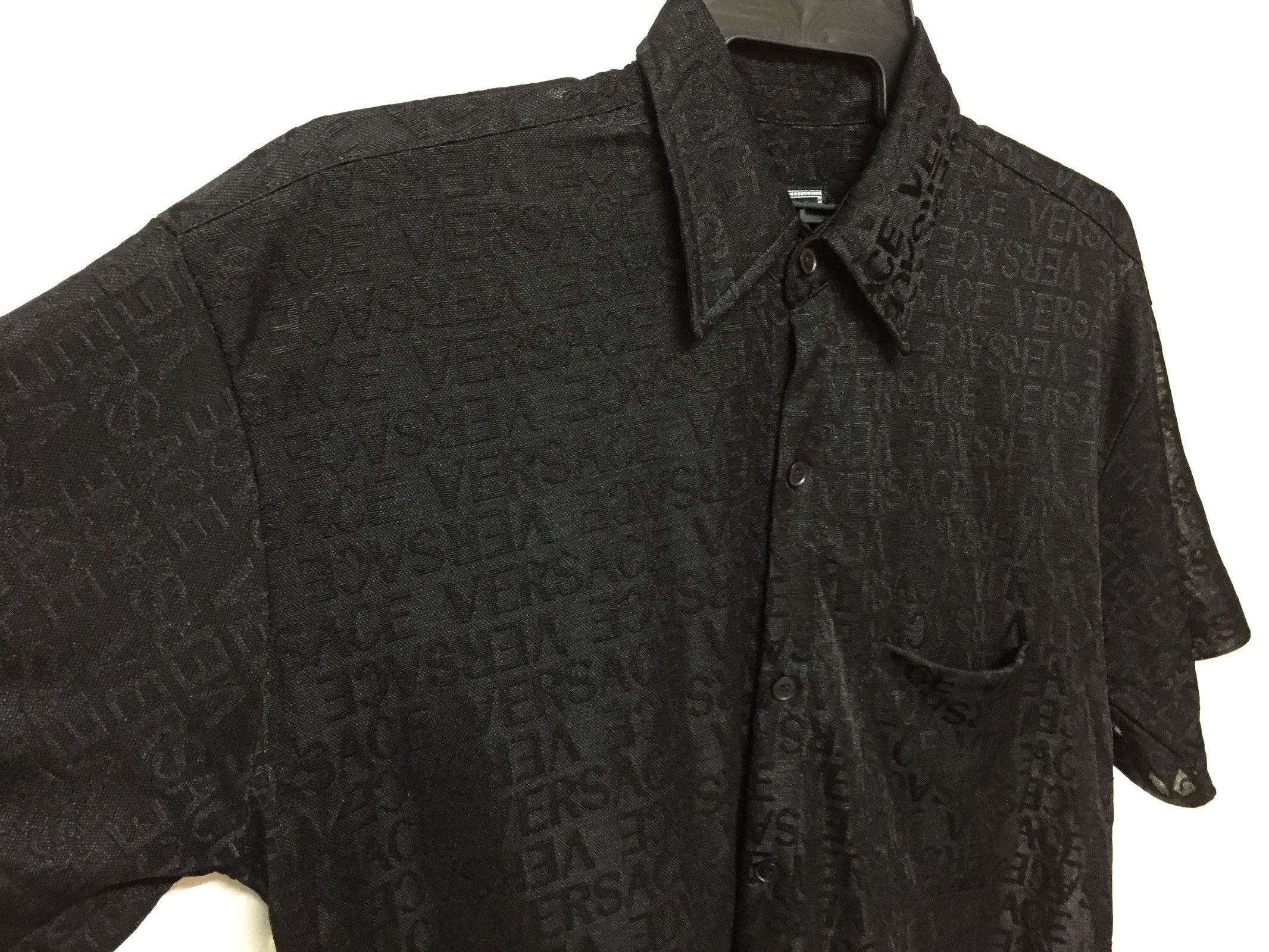Versace × Versace Jeans Couture Vintage 90's Versace Jeans Couture Overprint Monogram Shirt Size US L / EU 52-54 / 3 - 13 Thumbnail