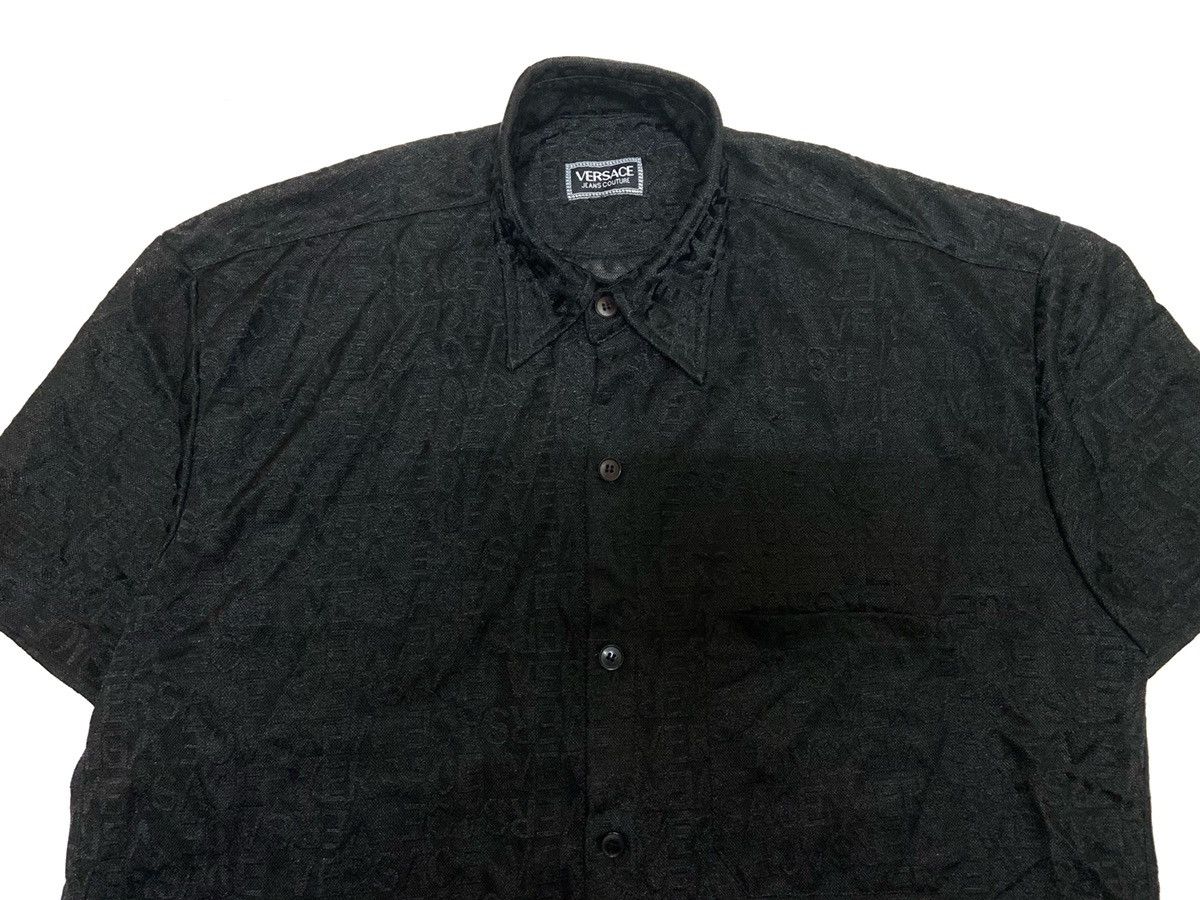 Versace × Versace Jeans Couture Vintage 90's Versace Jeans Couture Overprint Monogram Shirt Size US L / EU 52-54 / 3 - 9 Thumbnail