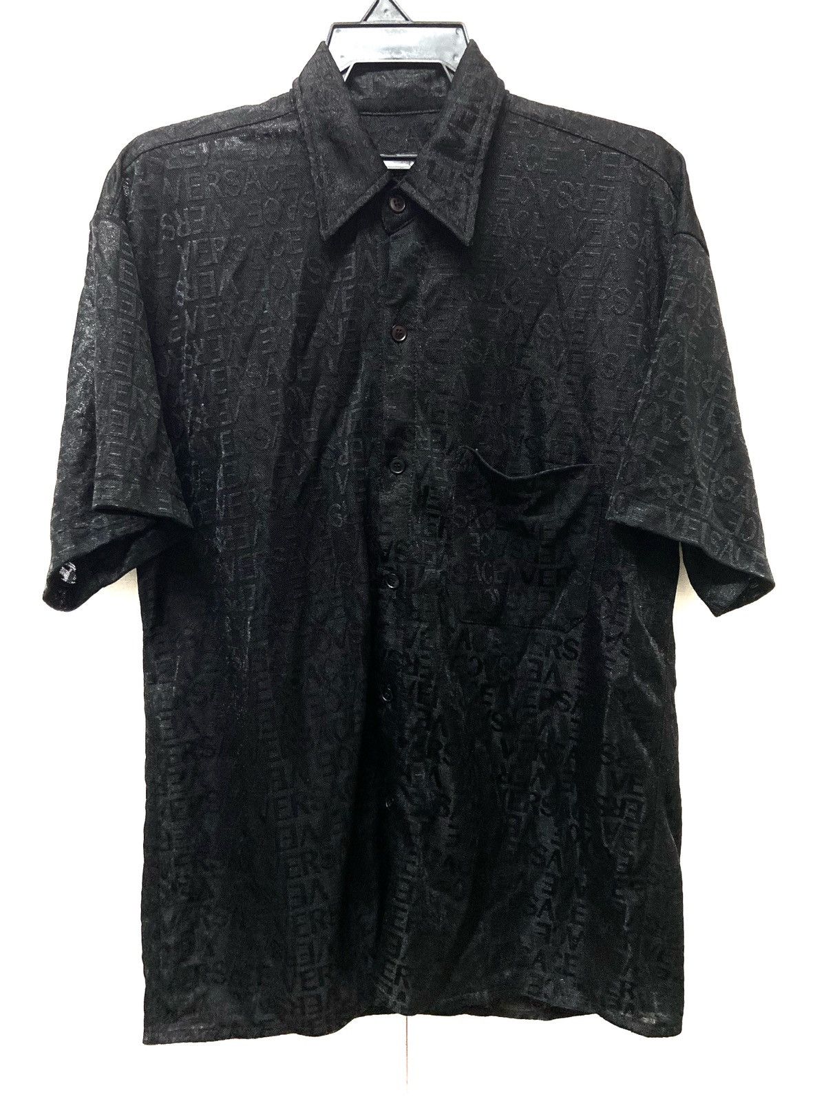 Versace × Versace Jeans Couture Vintage 90's Versace Jeans Couture Overprint Monogram Shirt Size US L / EU 52-54 / 3 - 5 Thumbnail