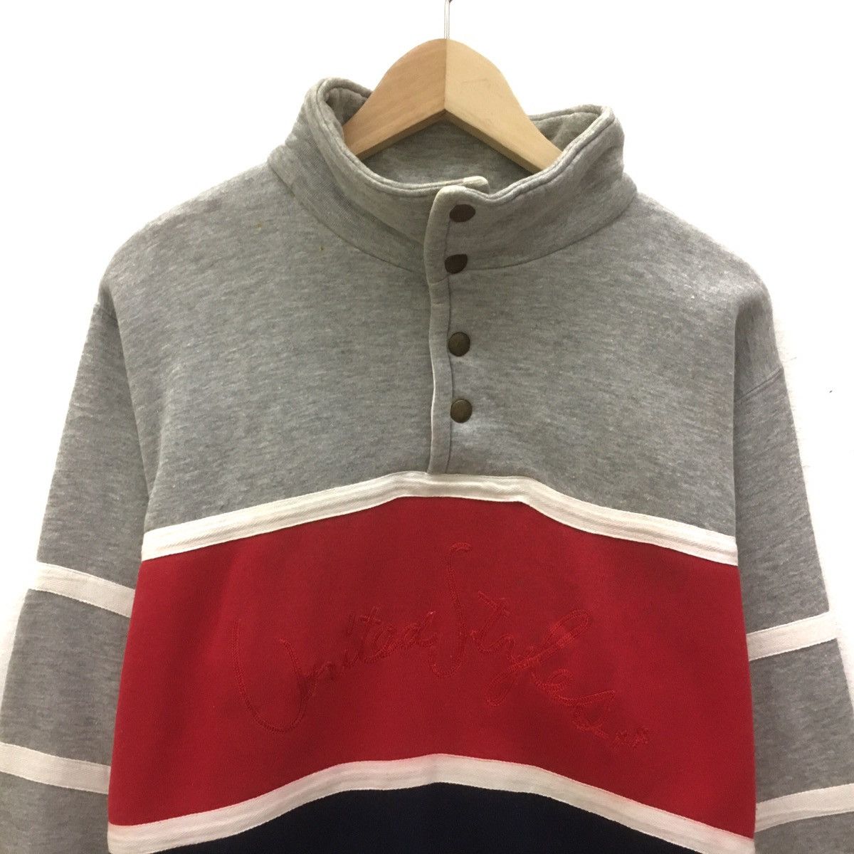 Japanese Brand × Vintage Vintage United Styles Half Button Sweatshirt Size US M / EU 48-50 / 2 - 2 Thumbnail