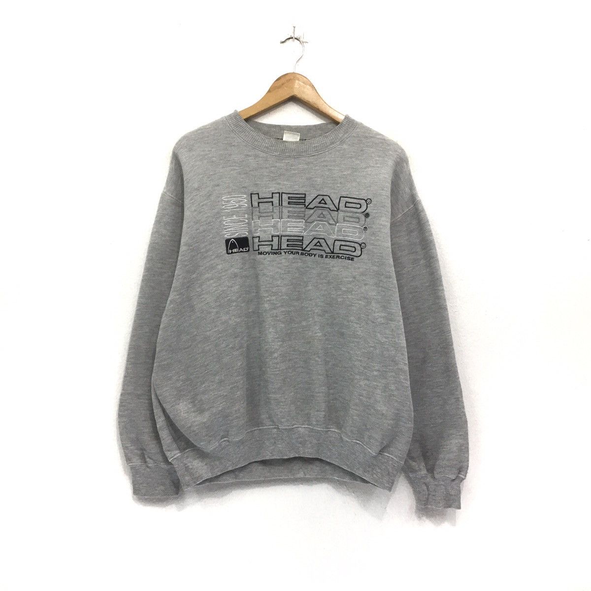 Vintage Head Sweatshirt Big Logo Spellout HEAD Sweaters Pullover Size US L / EU 52-54 / 3 - 1 Thumbnail