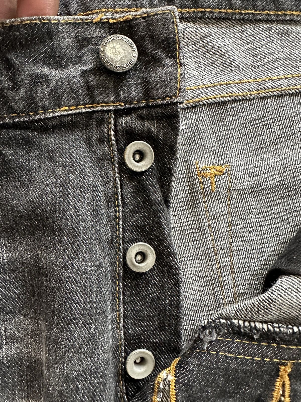 RUDE GALLERY Size 33/40.5 - 00's Rude Gallery distressed jeans Size US 33 - 20 Thumbnail