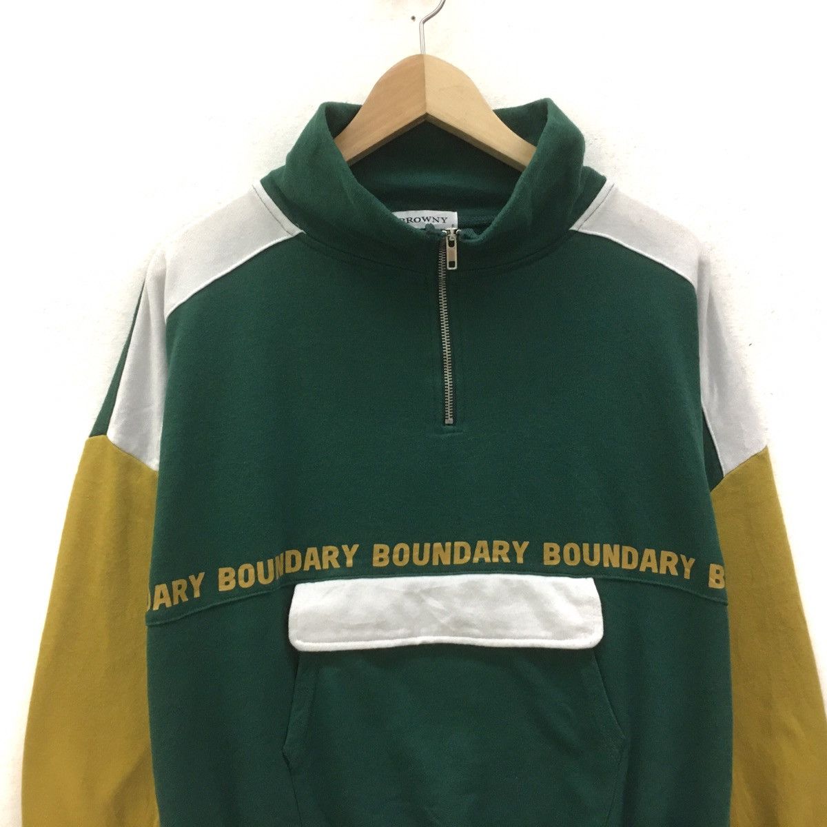 Japanese Brand × Other Vintage Boundary Half Zip Sweatshirt Center Pocket Size US M / EU 48-50 / 2 - 2 Thumbnail