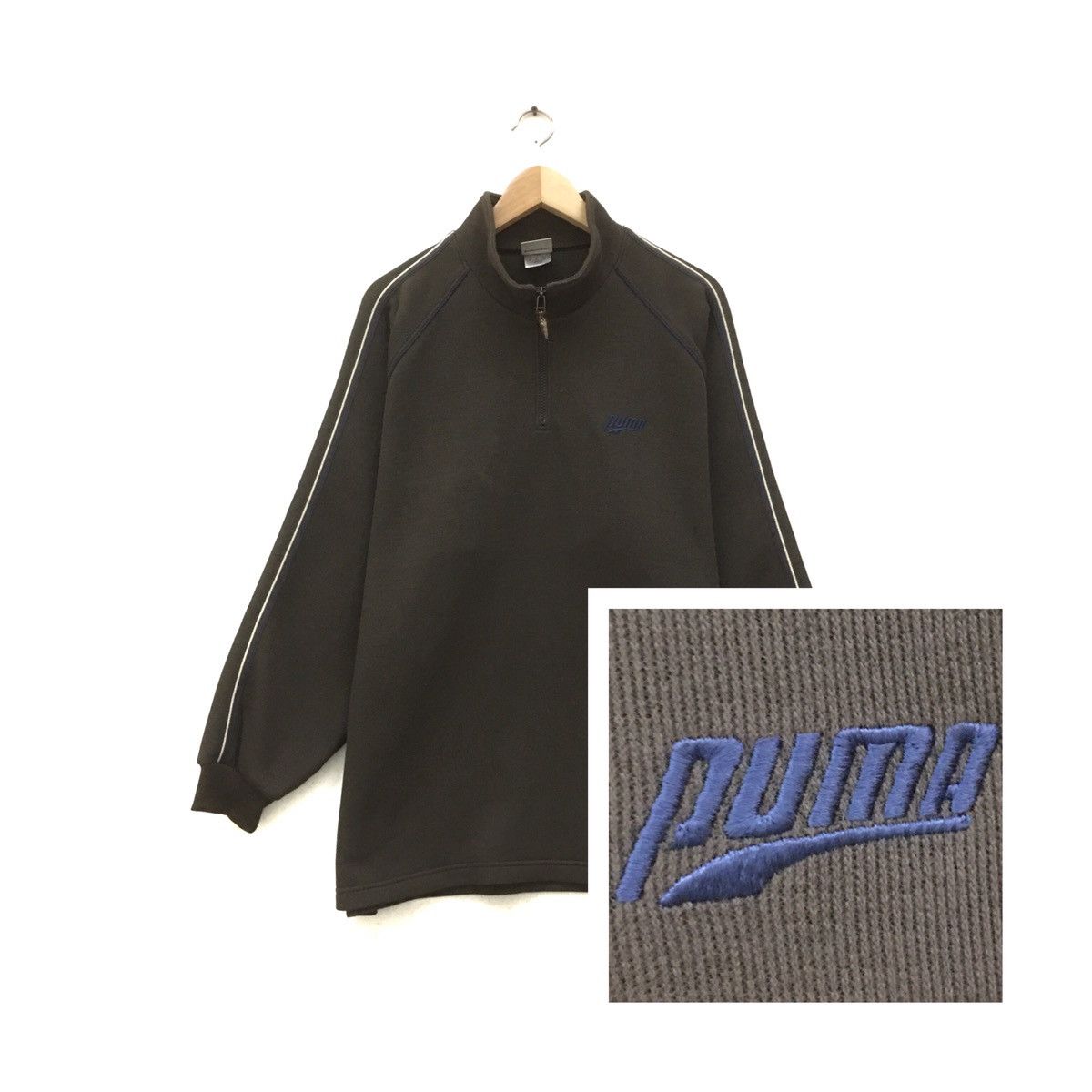Puma × Vintage Vintage Puma Half zip Sweatshirt Size US L / EU 52-54 / 3 - 1 Thumbnail
