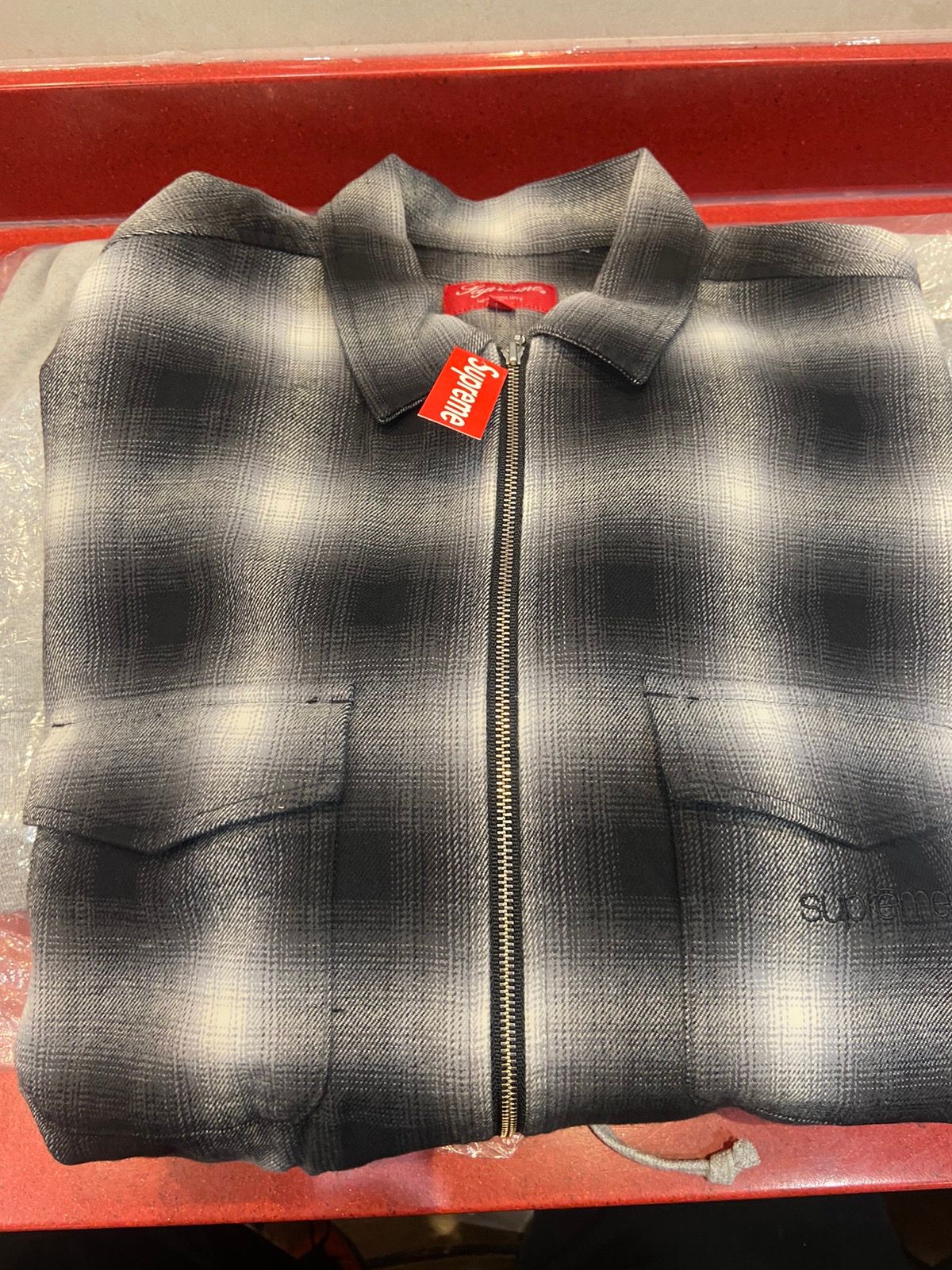 Supreme Supreme Shadow Plaid Flannel Zip Up Shirt Medium | Grailed