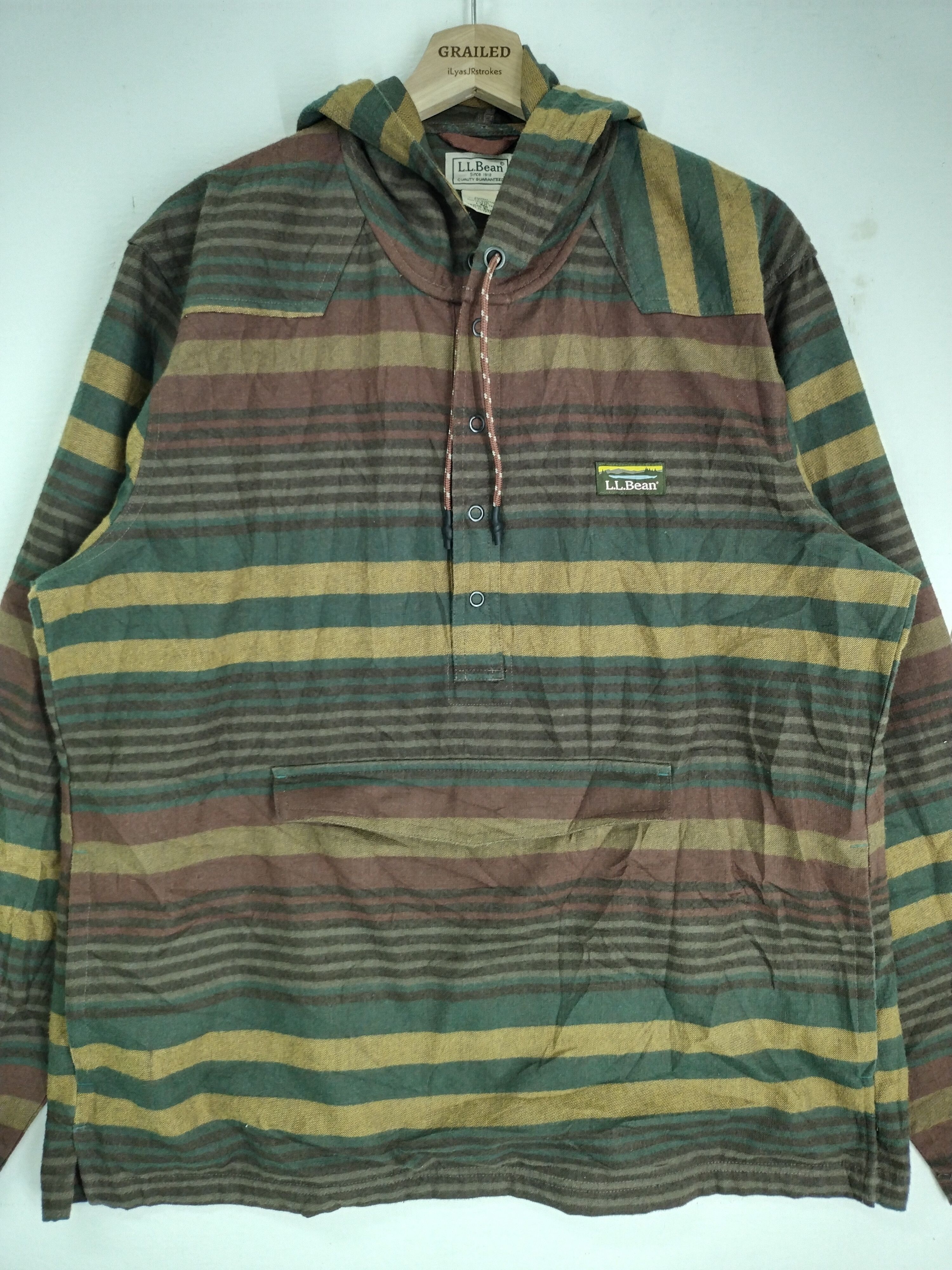 L.L. Bean × Vintage VTG 90s PULLOVERS ACTIVEWEAR HOODIE JACKET Size US L / EU 52-54 / 3 - 7 Thumbnail