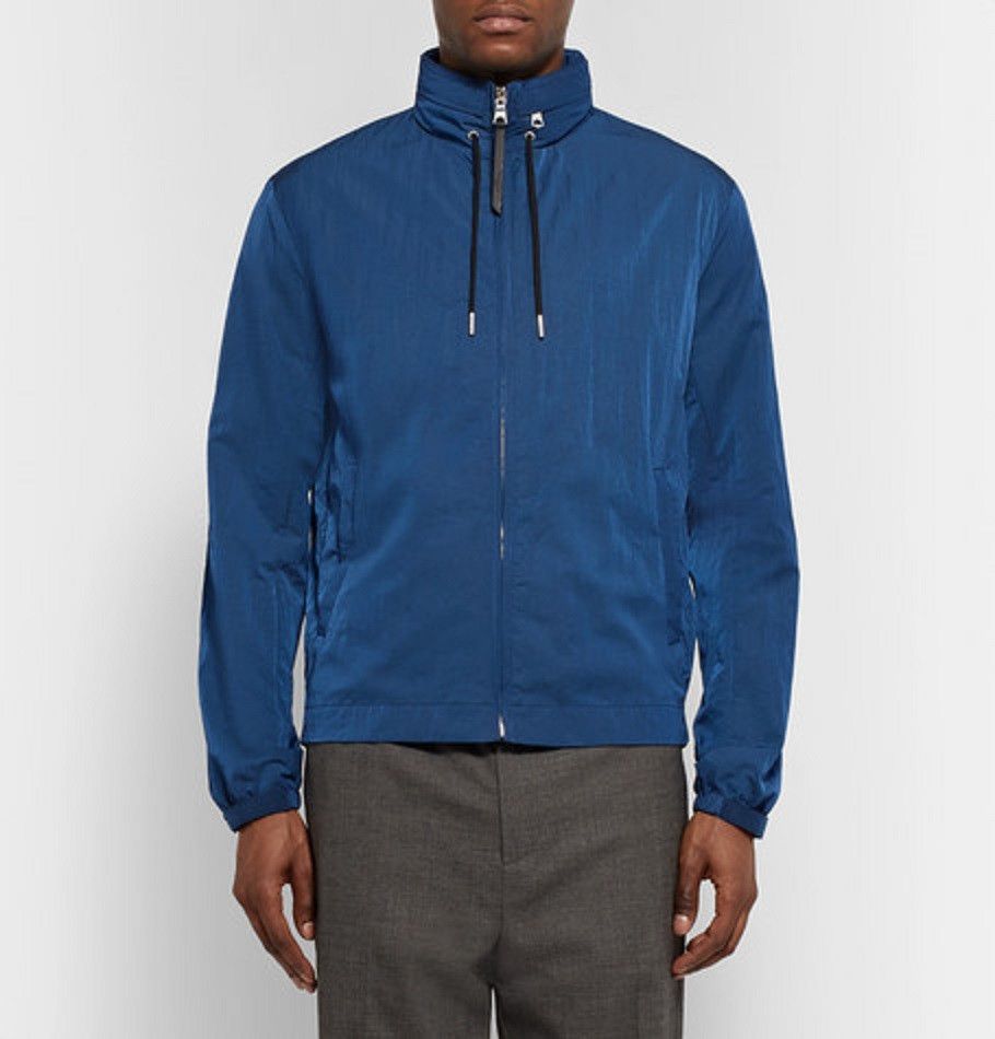 Sandro new SANDRO Shell Hooded Jacket Blue packable hood leather Size US XS / EU 42 / 0 - 6 Thumbnail
