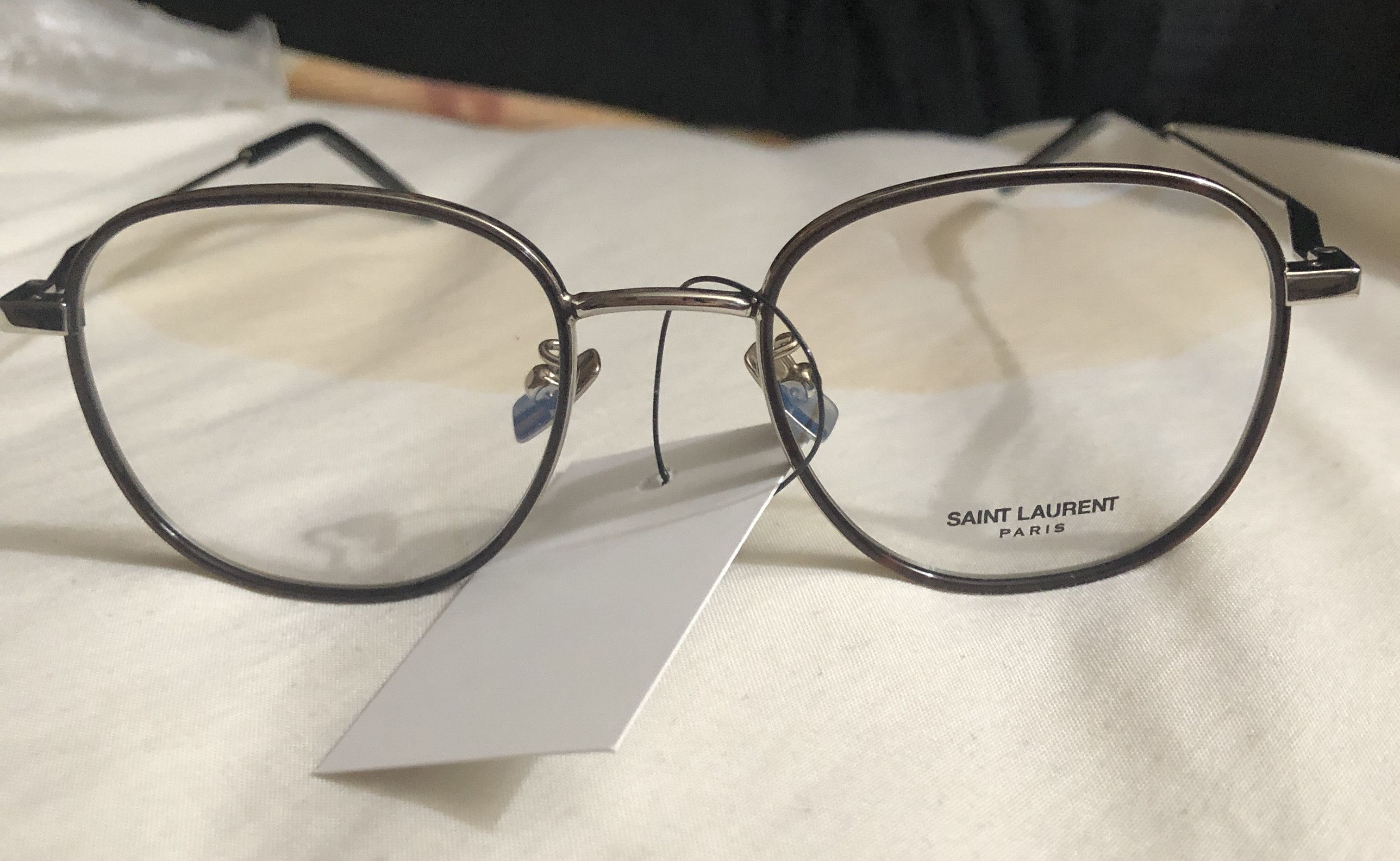 Yves Saint Laurent NEW Saint Laurent SL362 002 Eyeglasses Men's Havana Silver Size ONE SIZE - 1 Thumbnail