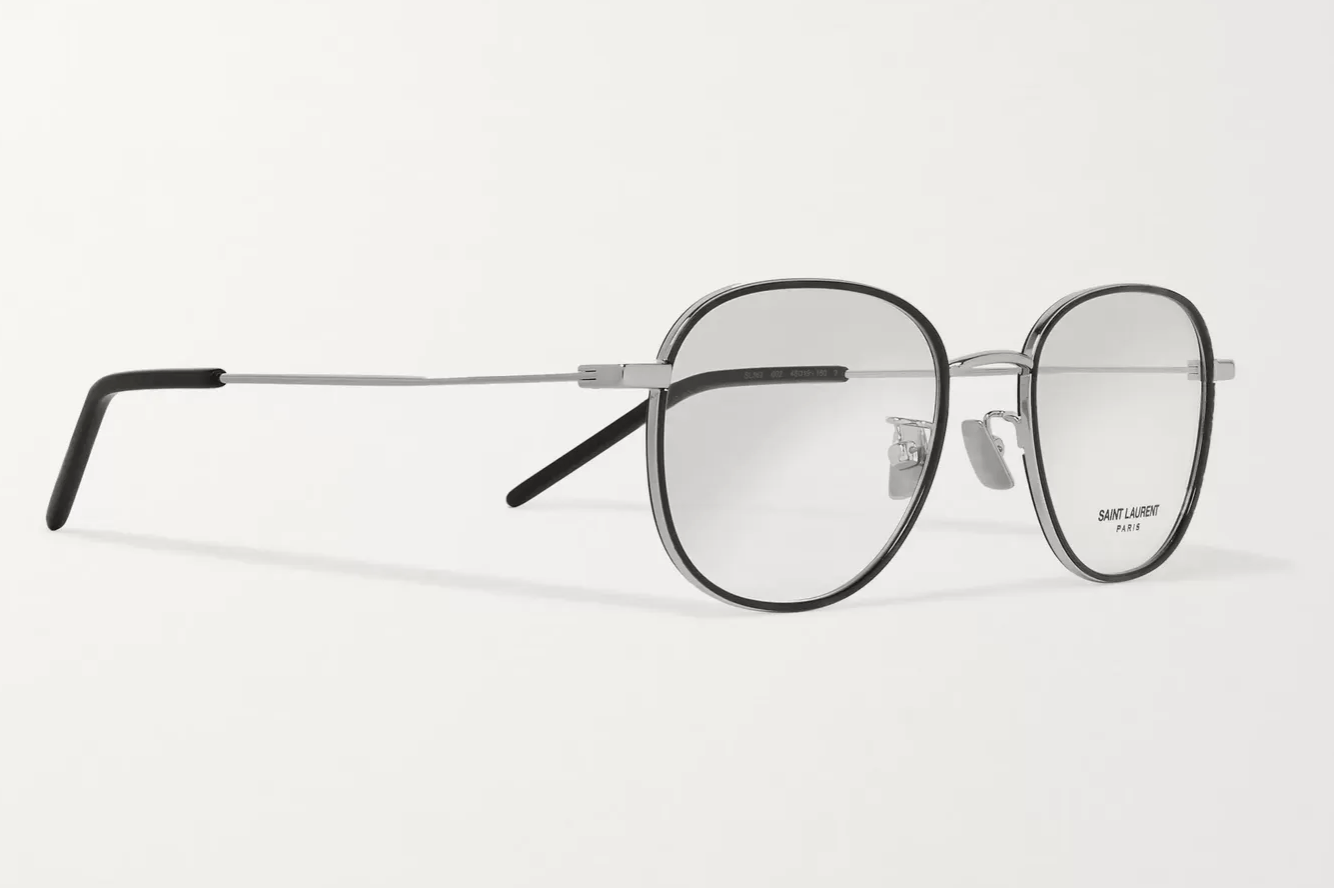 Yves Saint Laurent NEW Saint Laurent SL362 002 Eyeglasses Men's Havana Silver Size ONE SIZE - 4 Thumbnail