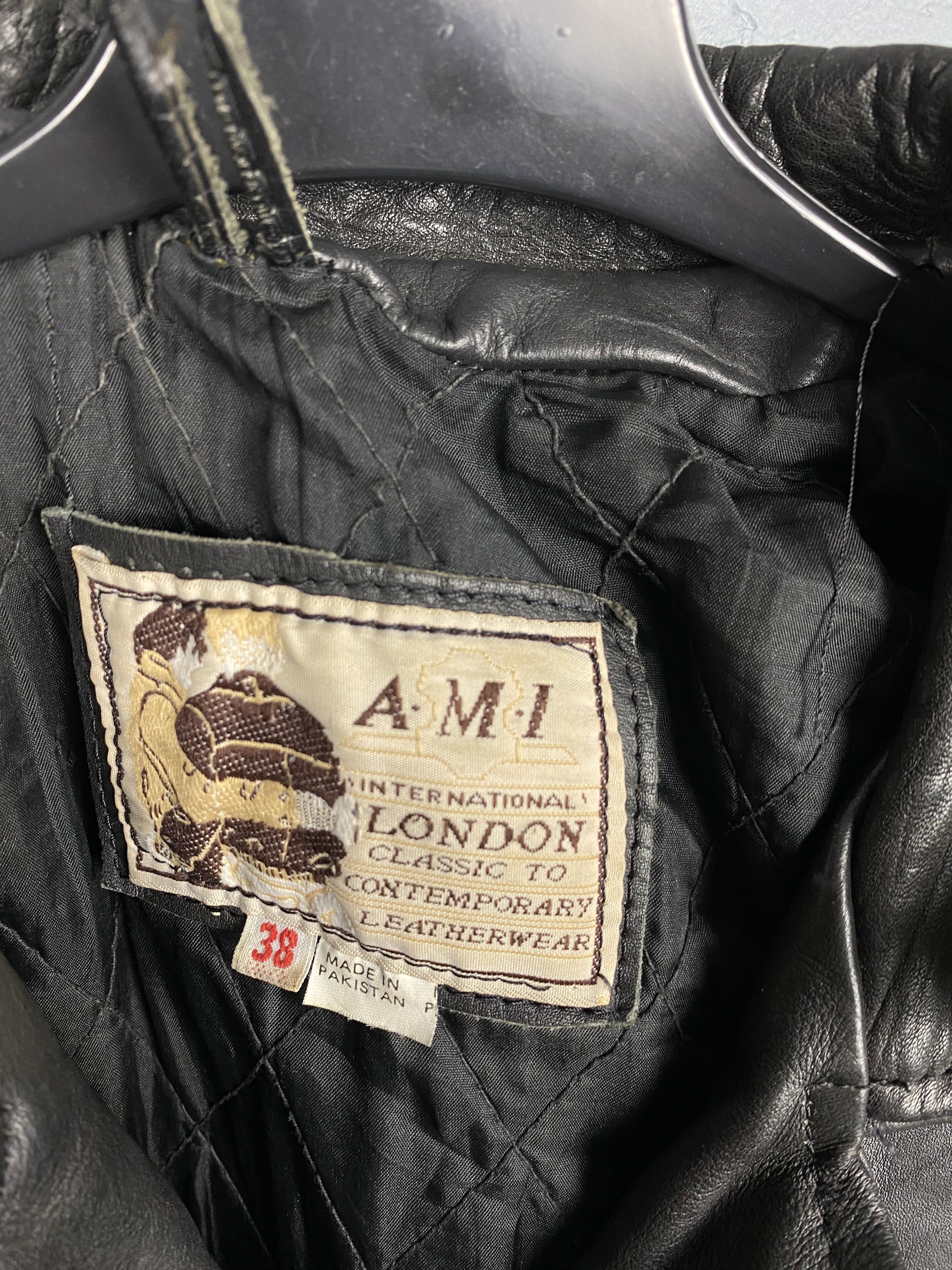 AMI AMI London 90s Vintage Biker Leather Jacket Size US M / EU 48-50 / 2 - 3 Thumbnail