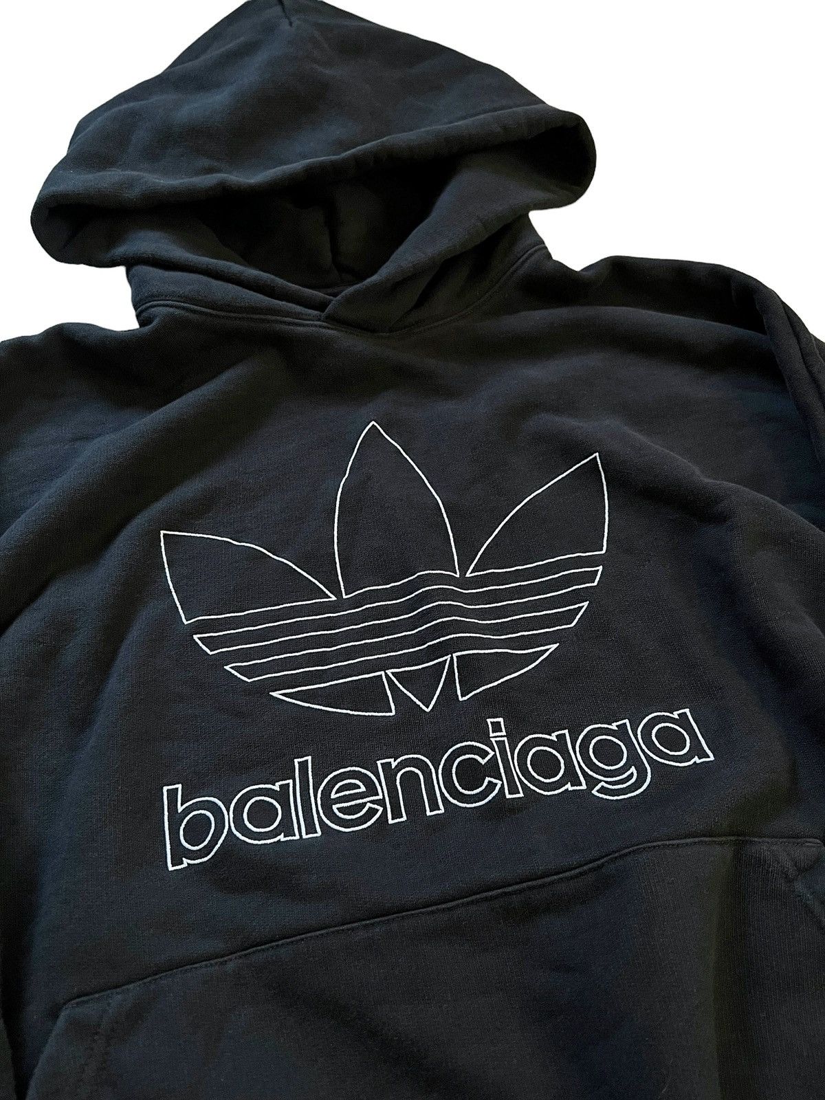 Balenciaga Black Adidas Wash Logo Hoodie Size US M / EU 48-50 / 2 - 3 Thumbnail