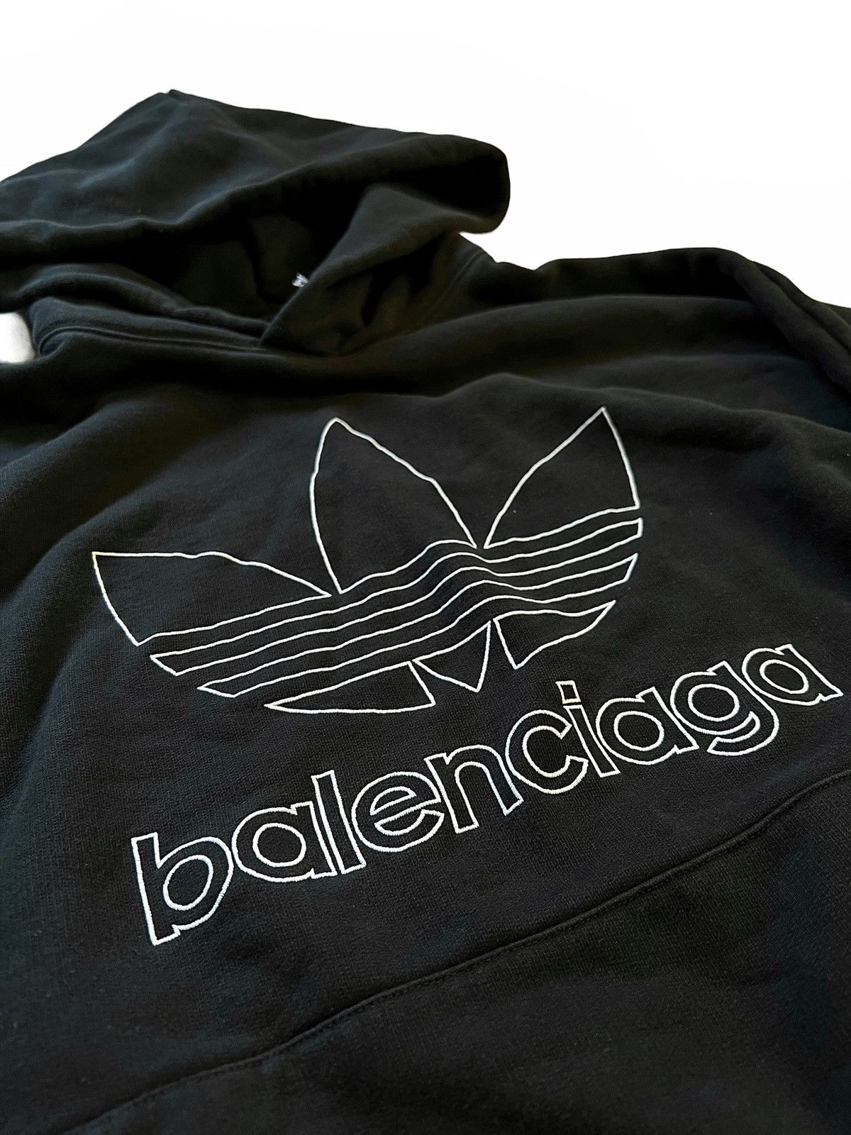 Balenciaga Black Adidas Wash Logo Hoodie Size US M / EU 48-50 / 2 - 5 Thumbnail
