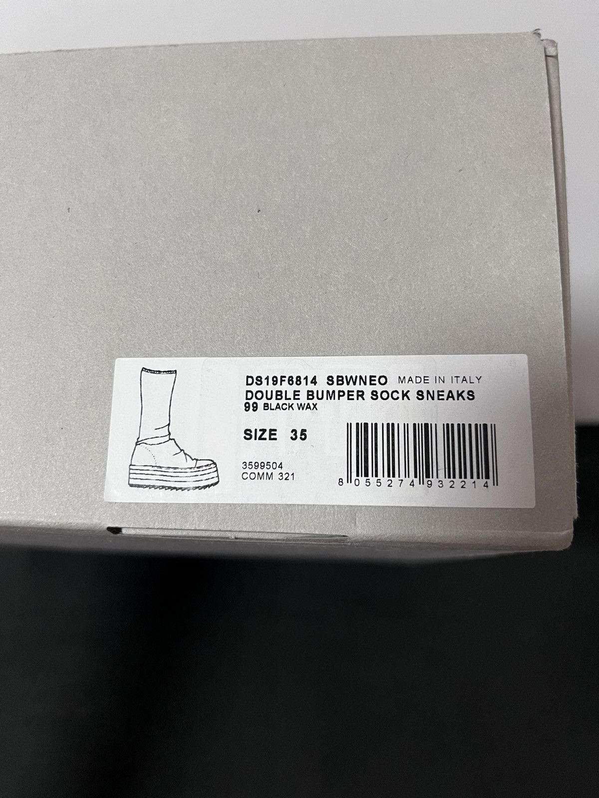 Rick owens drkshdw ramones high top sneakers sz35