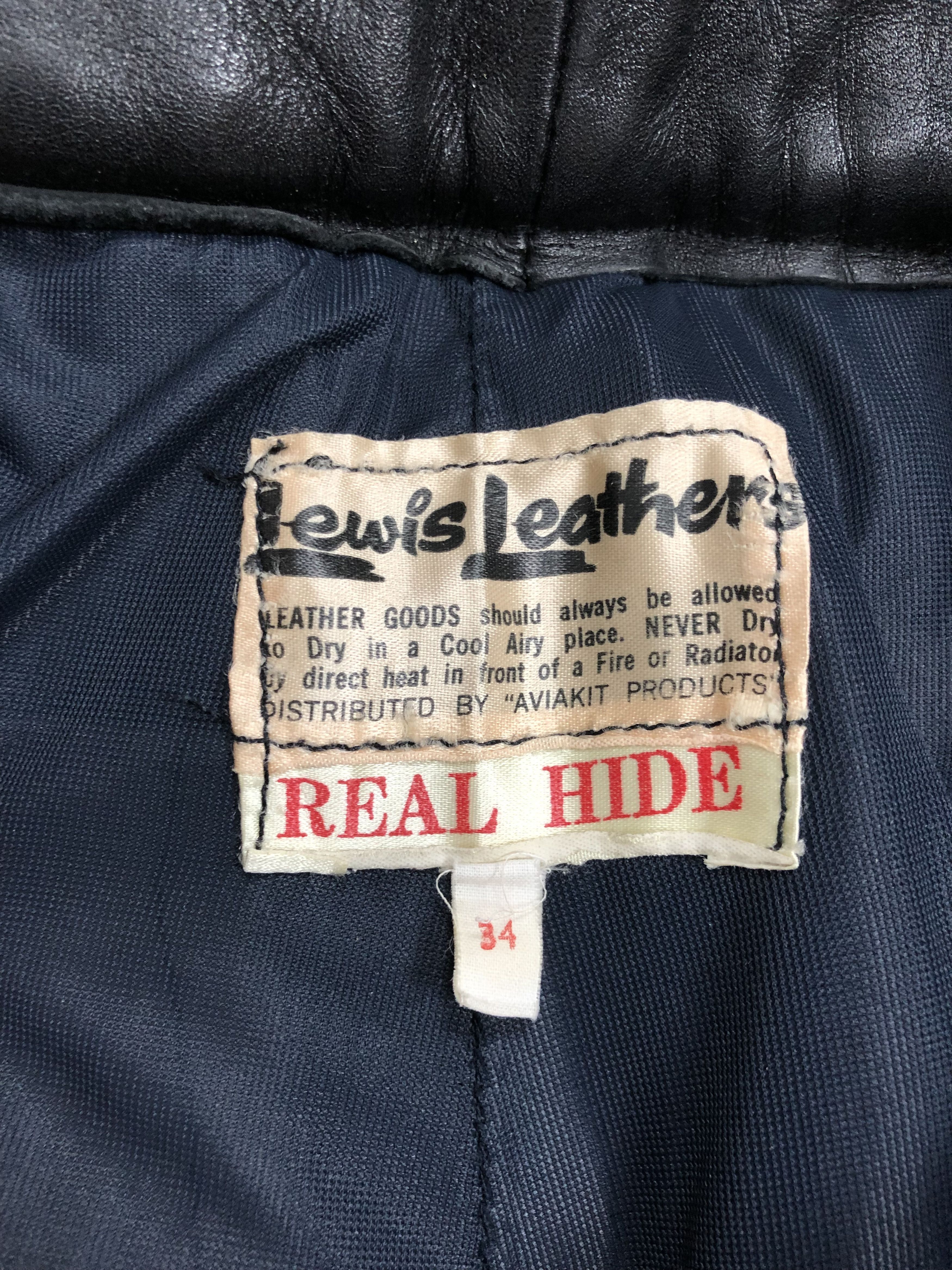 Genuine Leather Vintage 70s Lewis Leathers Real Hide Aviakit Pants Size US 32 / EU 48 - 24 Thumbnail