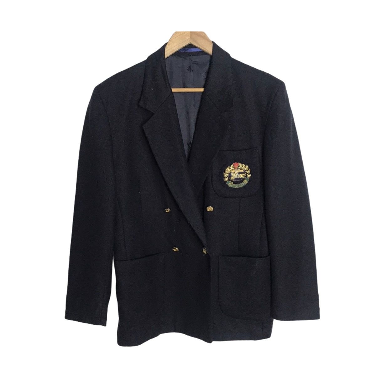 Burberry × Burberry Prorsum Burberry dark blue blazer embroidery logo made in england Size US M / EU 48-50 / 2 - 1 Thumbnail