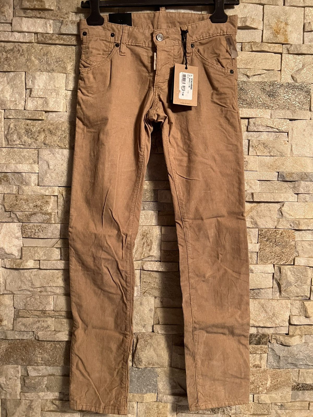 image of Dsquared2 Camel Corduroy Jeans Italy Size 42 Us 26, Men's