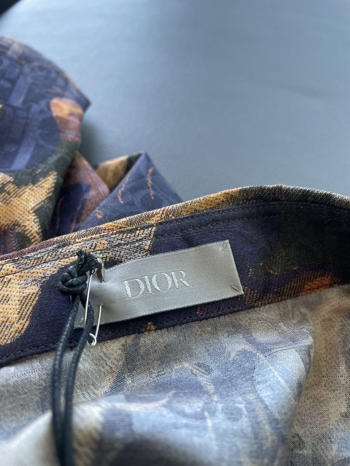 Dior Super Rare Runway Dior x Peter Doig Oblique Logo Silk Shirt Size US M / EU 48-50 / 2 - 5 Thumbnail