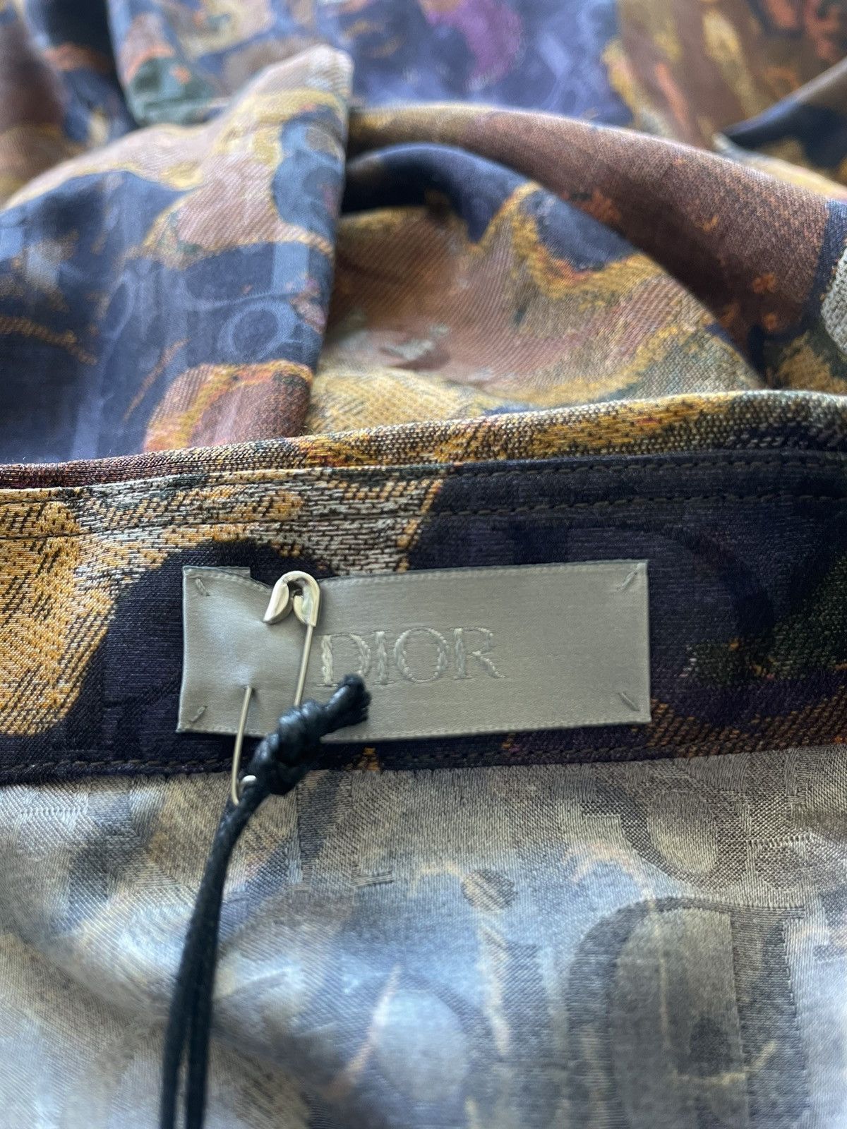 Dior Super Rare Runway Dior x Peter Doig Oblique Logo Silk Shirt Size US M / EU 48-50 / 2 - 20 Thumbnail
