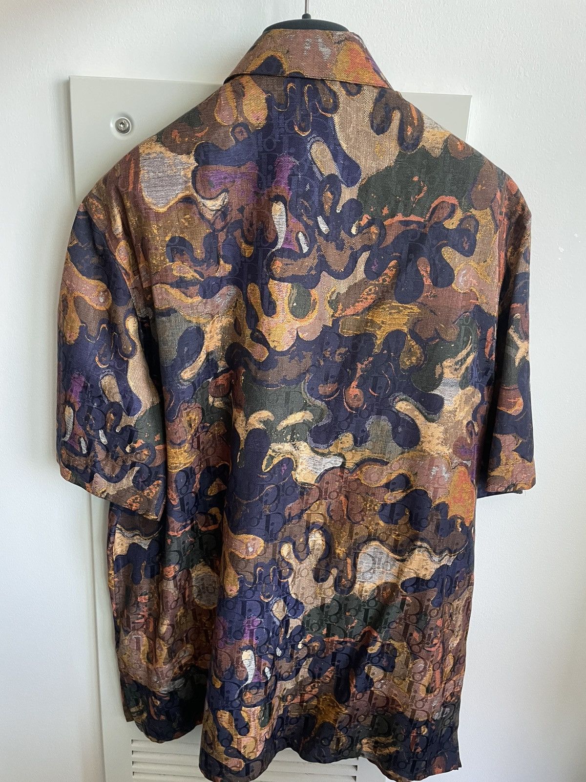 Dior Super Rare Runway Dior x Peter Doig Oblique Logo Silk Shirt Size US M / EU 48-50 / 2 - 19 Thumbnail