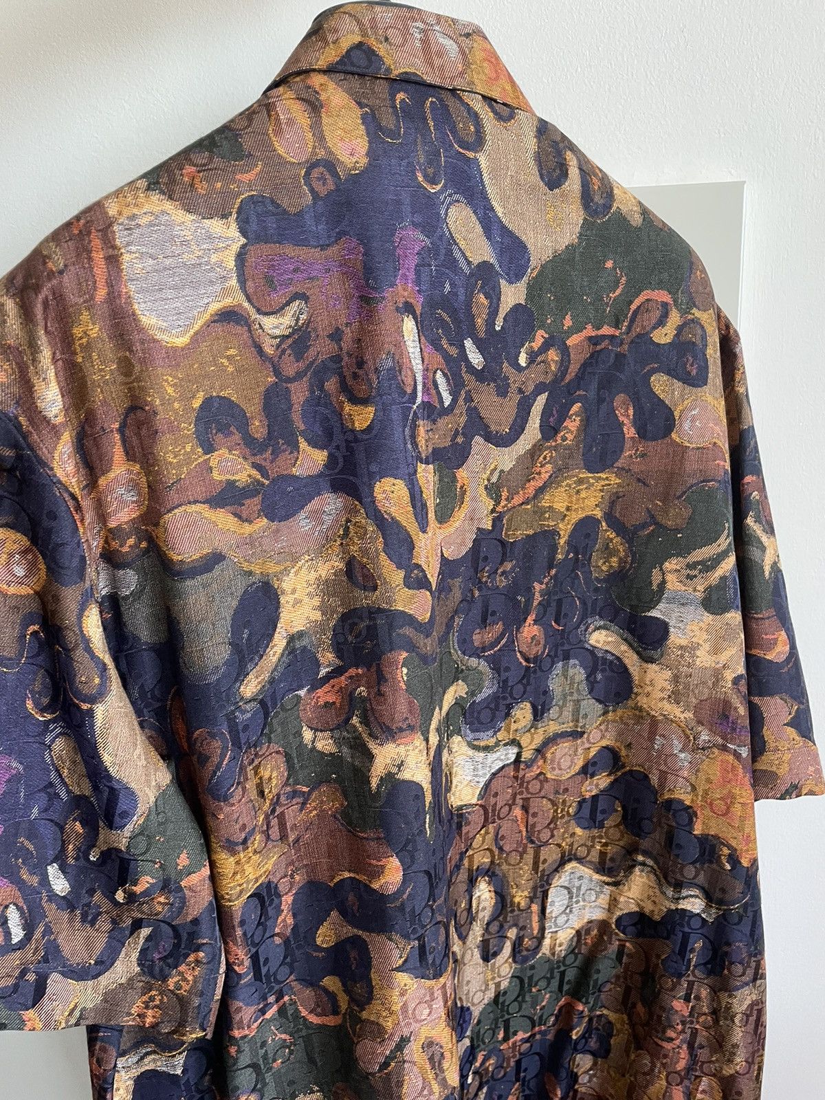 Dior Super Rare Runway Dior x Peter Doig Oblique Logo Silk Shirt Size US M / EU 48-50 / 2 - 12 Thumbnail