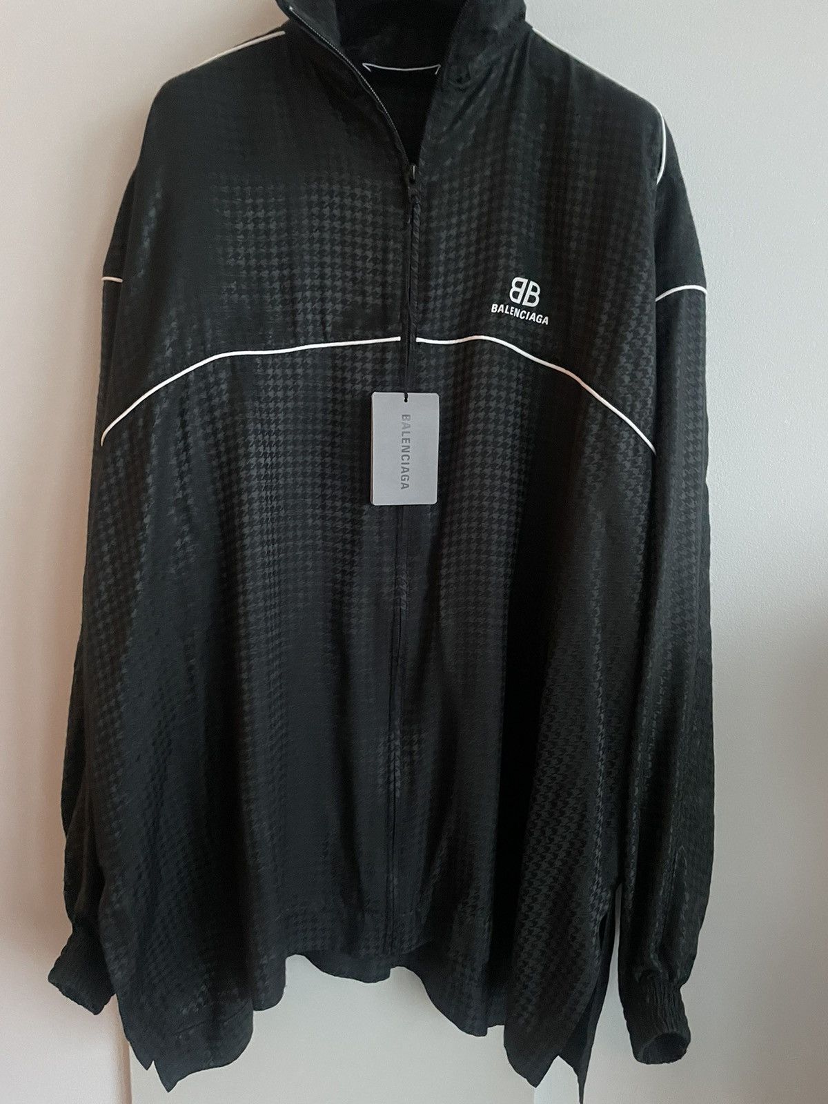 Balenciaga $2k Value NEW Houndstooth Jacquard Windbreaker Shirt Jacket Size US L / EU 52-54 / 3 - 25 Thumbnail